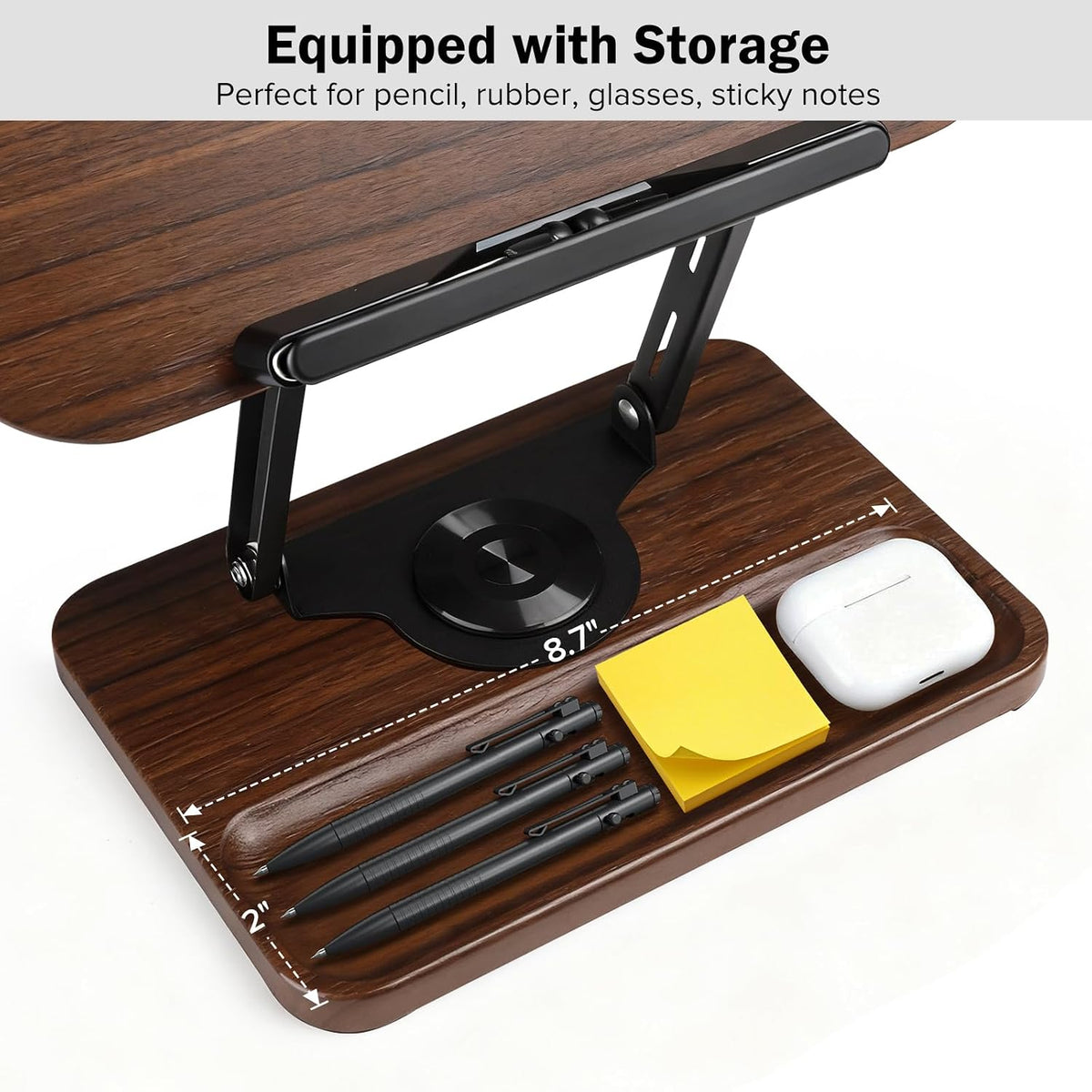 Book Stand with Light & Storage, Book Holders for Reading Hands Free | bible stand holder, wooden cookbook stand