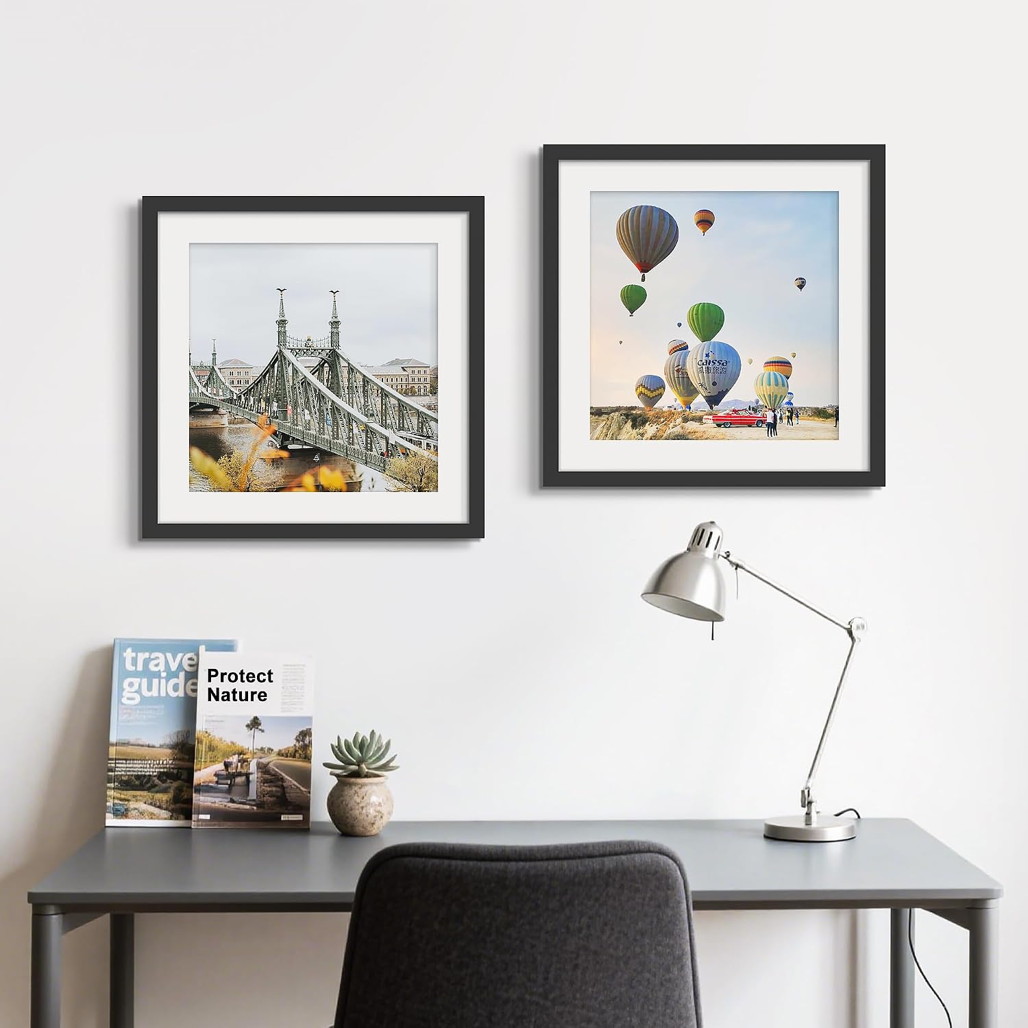20x20 Black Picture Frame, Poster Frame for Wall, 3 Pack | Fits 16x16 Photos With Mat or 20x20 Without Mat, Square Wall