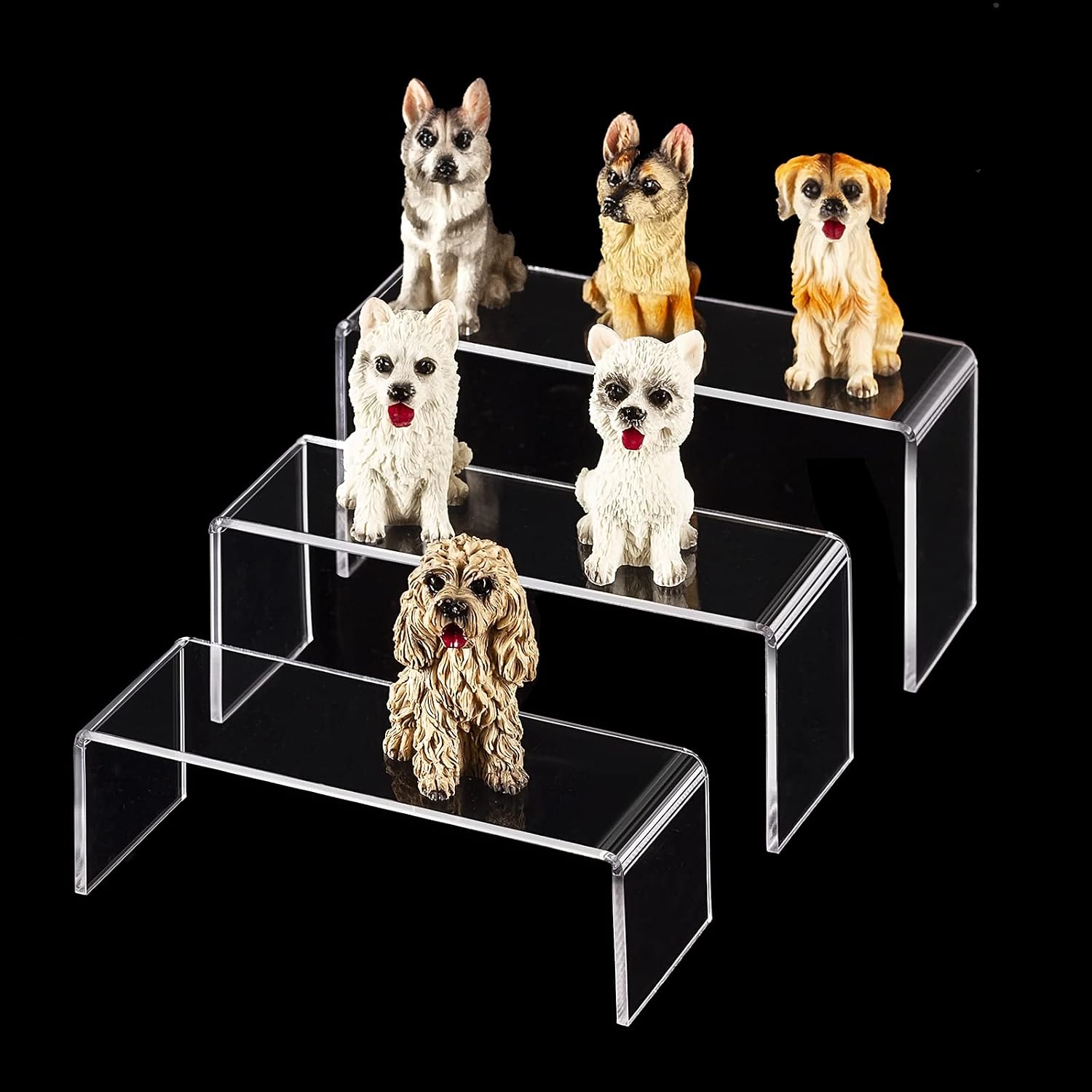 Acrylic Display Stand Riser Small Acrylic Decorator Stand Shelf for Figures Pops / 5 x 5 x 6 / Clear