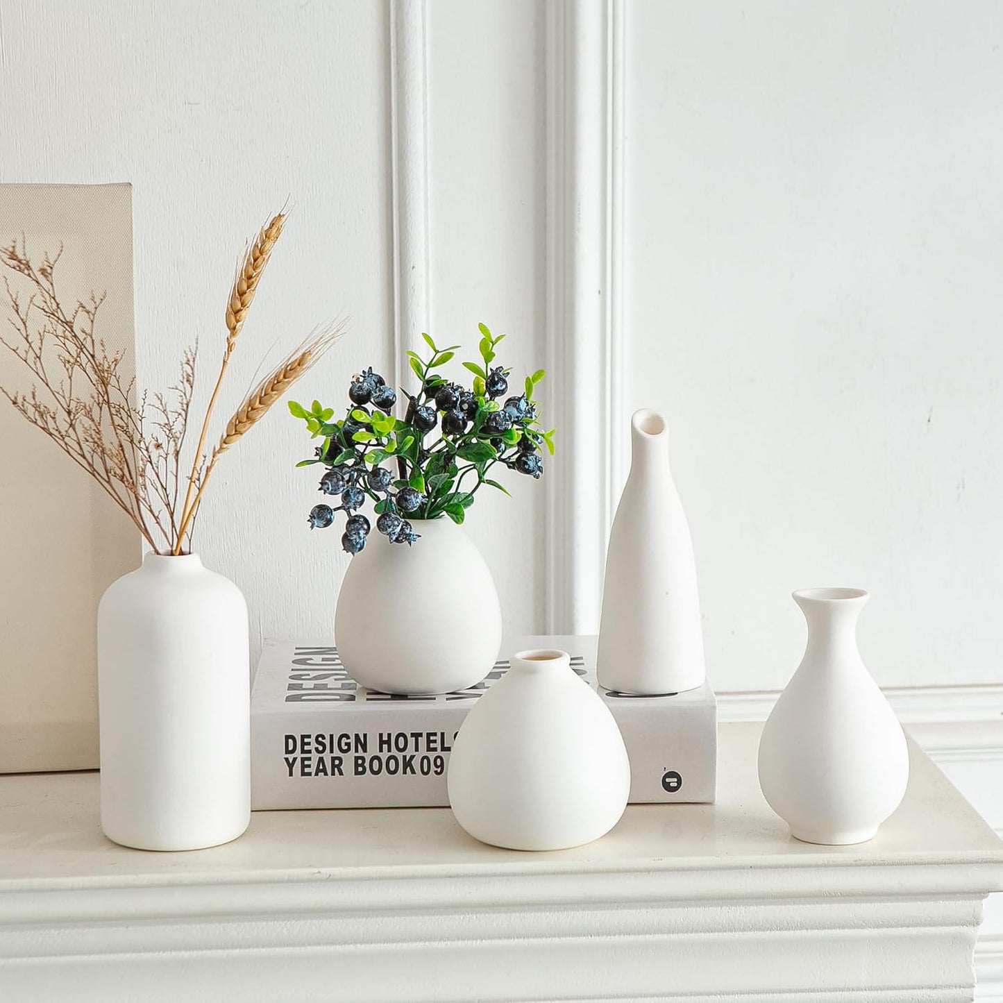 Small Ceramic Vase / White / Set of 11