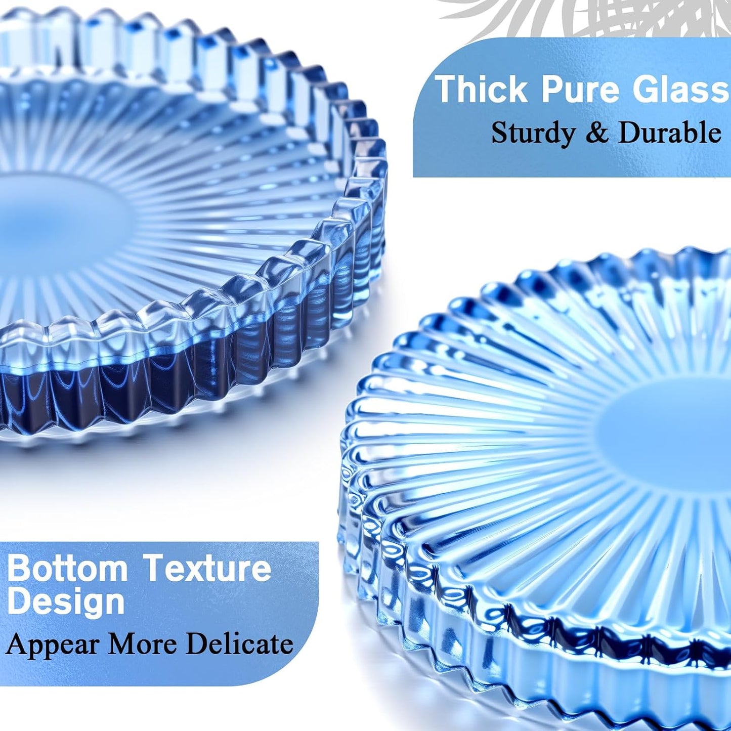 Modern Clear Glass Coasters for Drinks Colored Glass Crystal Coasters House / Blue / Set of 8