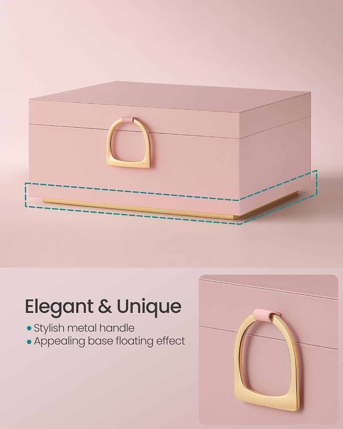 Jewelry Organizer / Removable Jewelry Tray / Jelly Pink