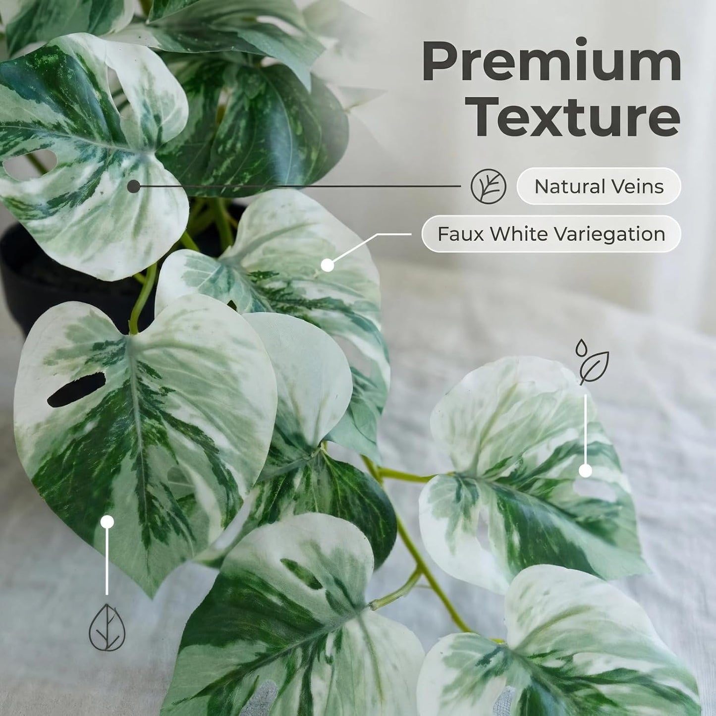 Faux Ivy Hanging Plant / White and Green