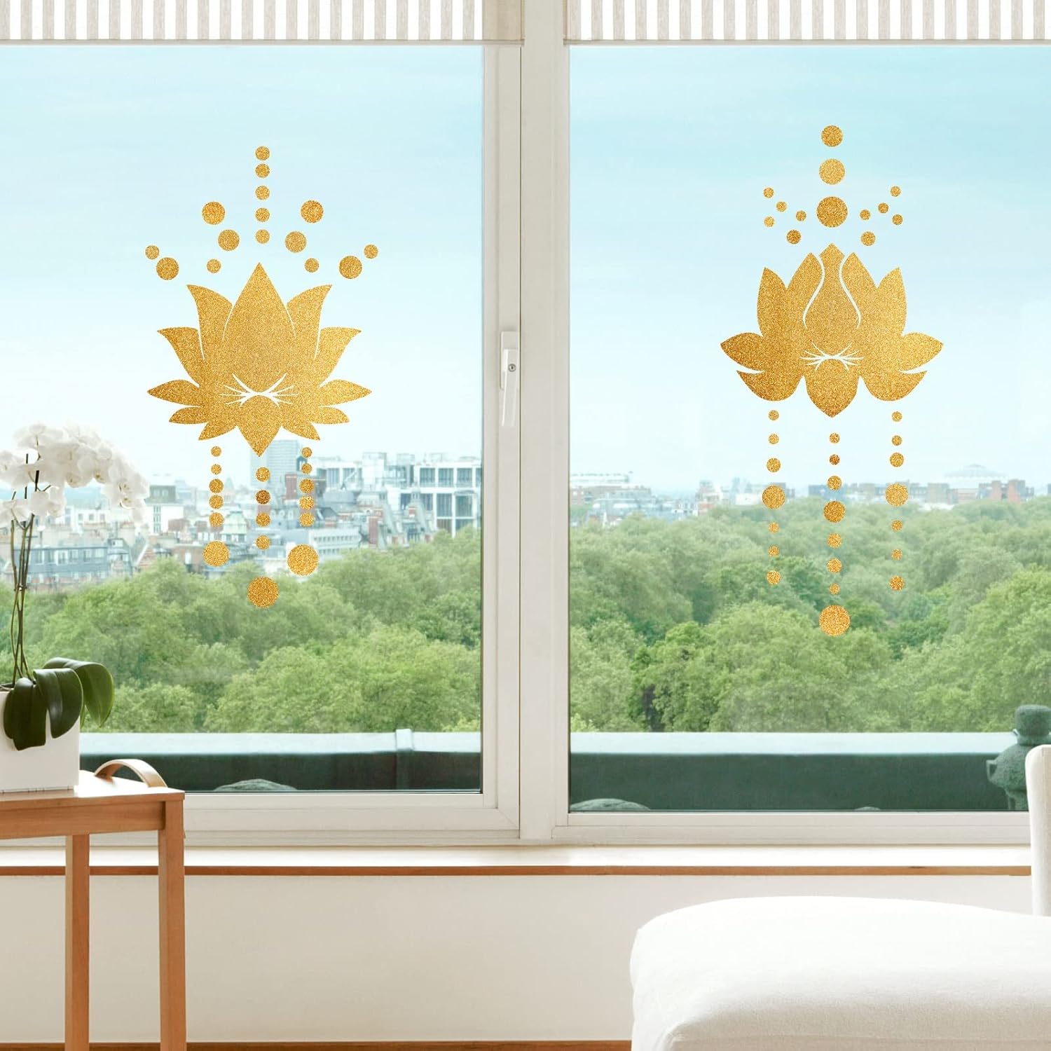 Lotus Flower Wall Decal Gold Wall Stickers Modern Lotus Sticker Yoga Wall / Gold Lotus Flowers