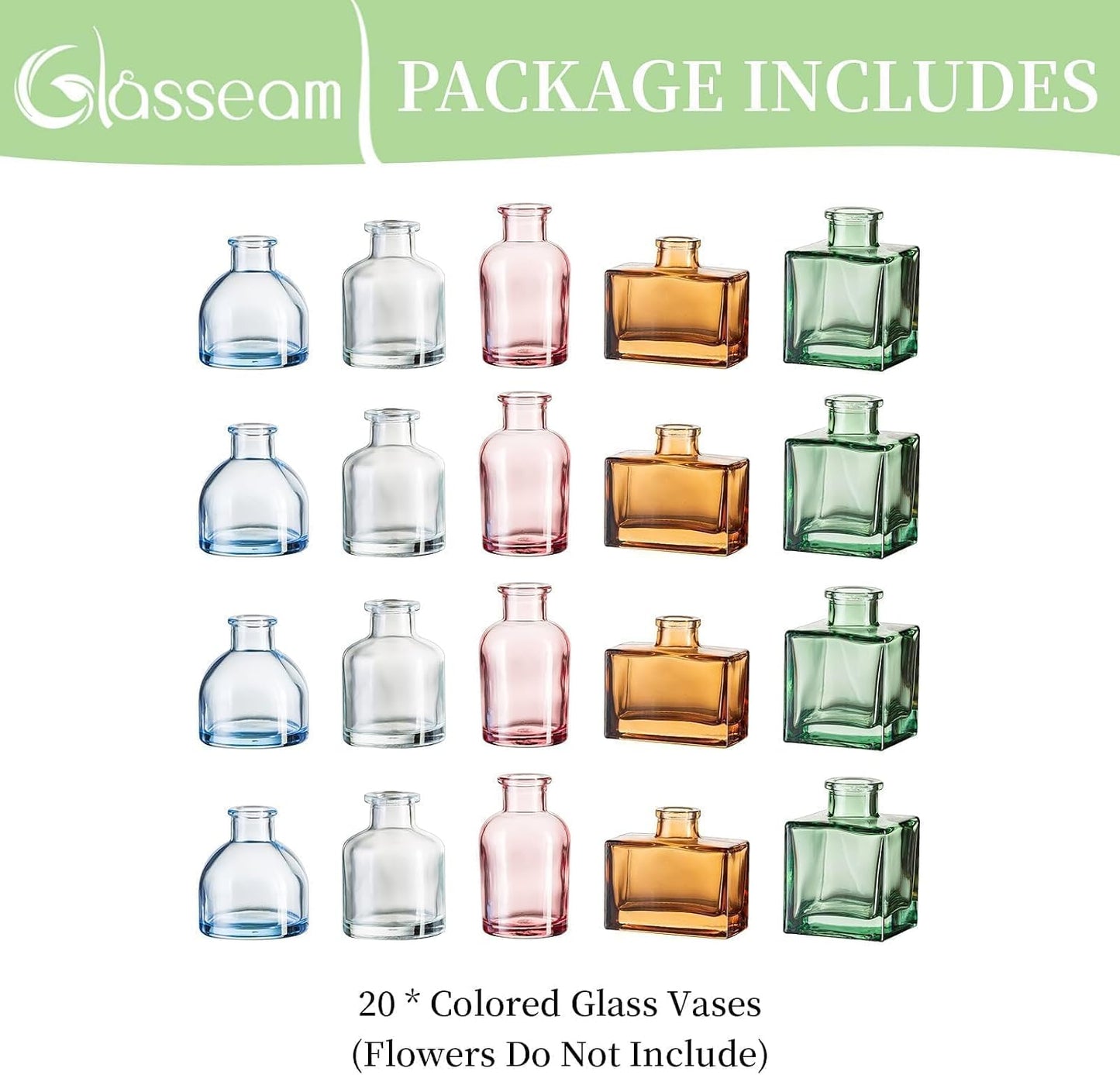 Colored Small Flower Vase / 02-colorful / Set of 20
