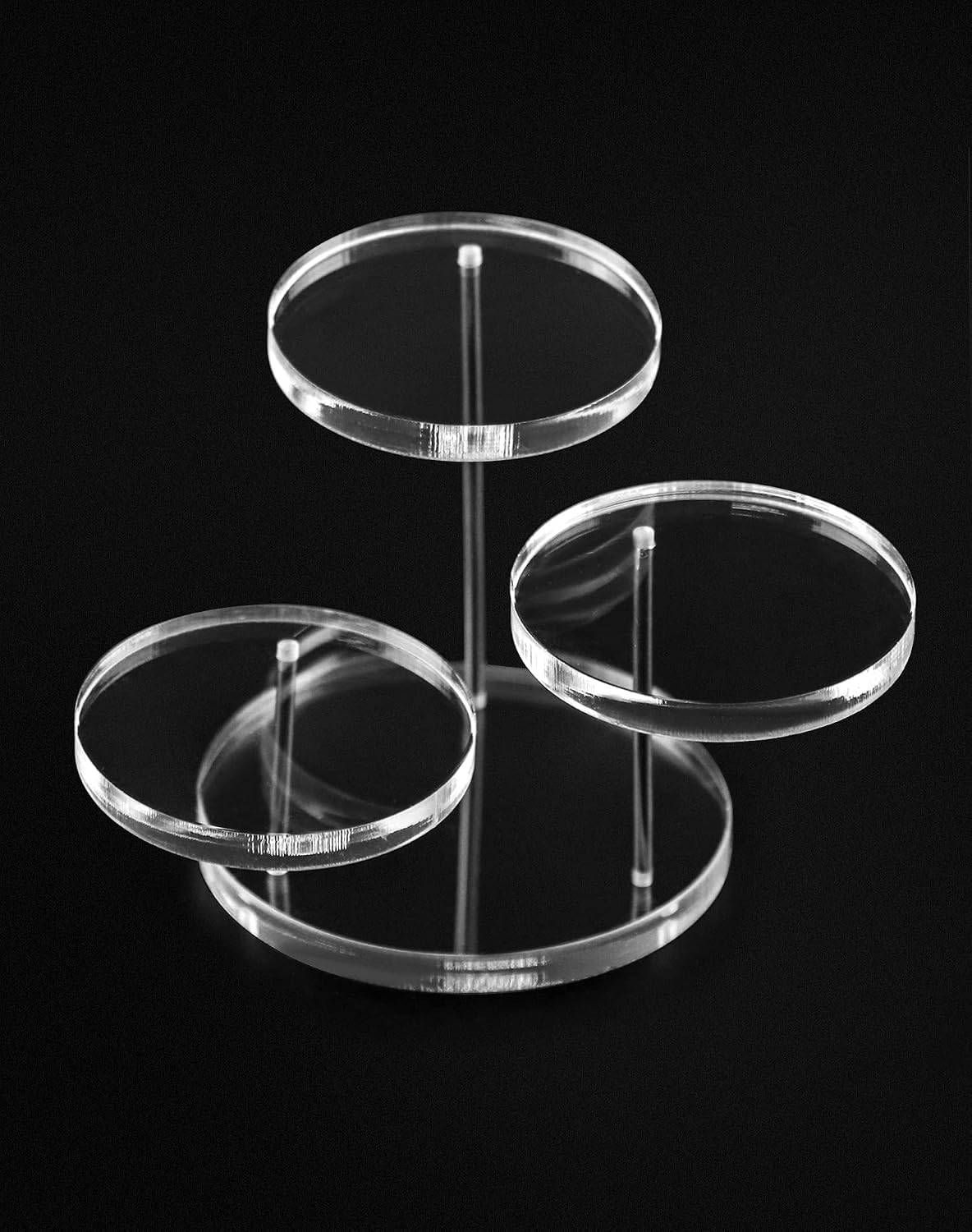 Small Jewelry & Figurine Stand / Clear / 3 Tier / Set of 4