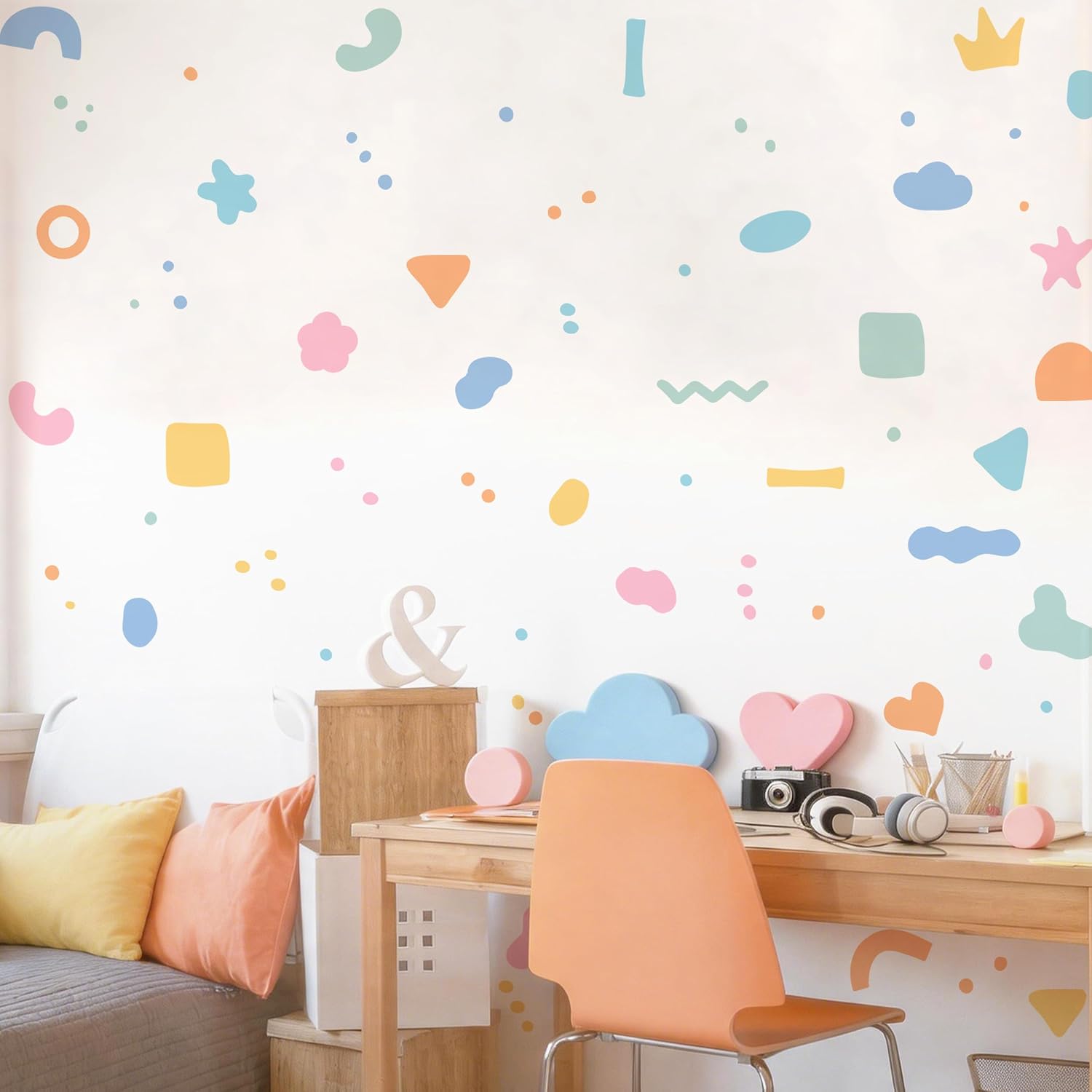 Colorful Irregular Polka Dot and Pattern Vinyl Stickers / Boho Abstract Shapes Wall Decals