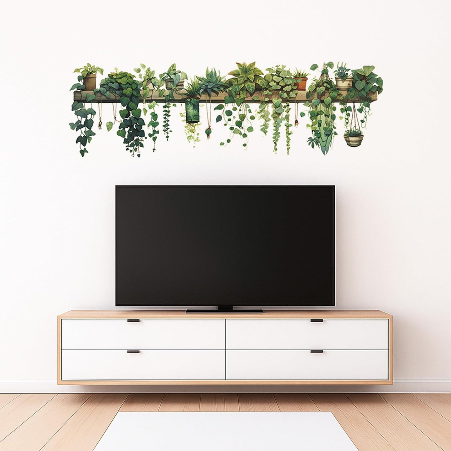 Plant Wall Stickers Vinyl Wall Decals Removable Wall Clings Peel and Stick / 69.3 x 21.2 / Green