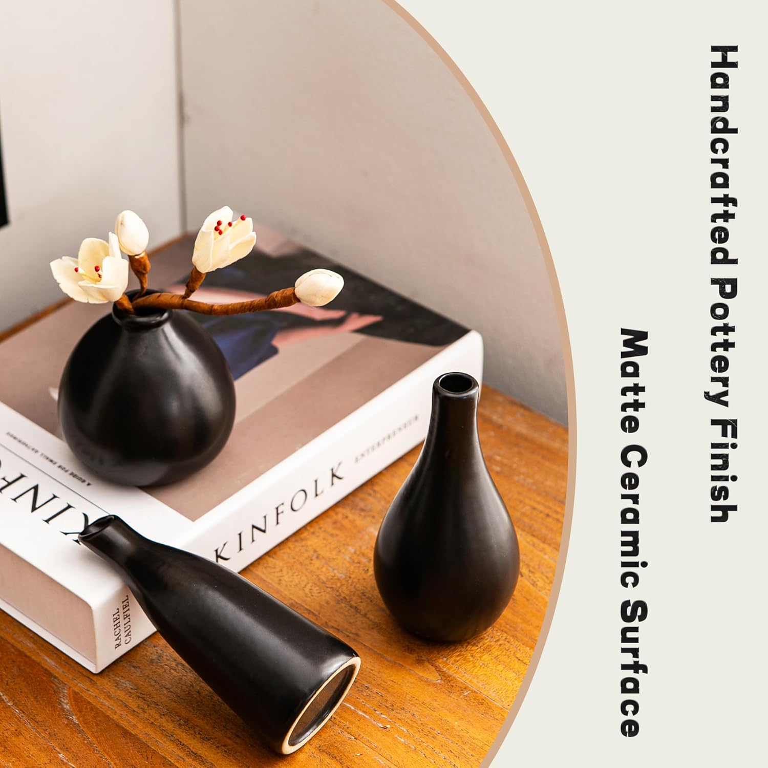 Ceramic Bud Vases / Black Bud Vases / Set of 11