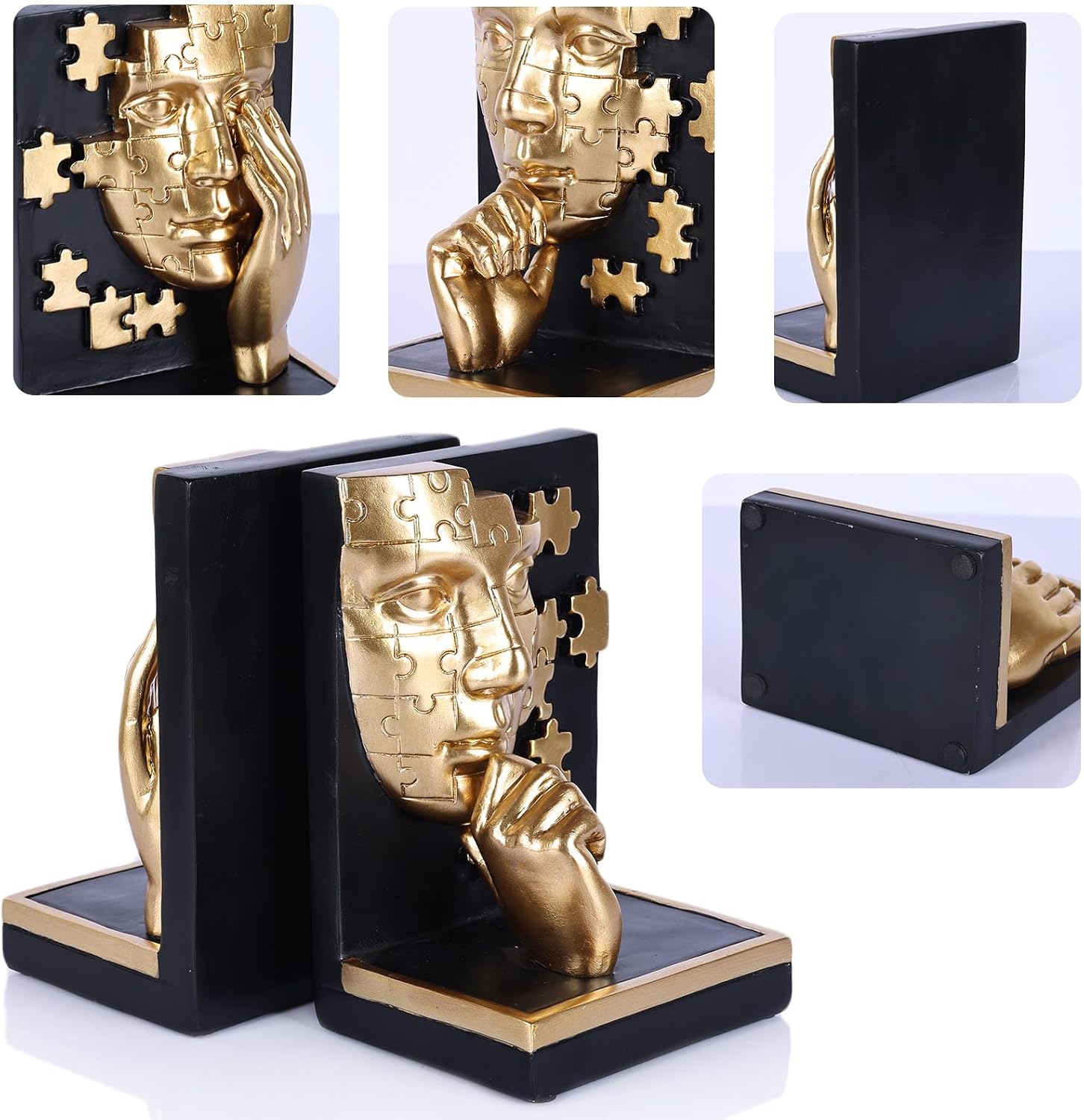 Modern Thinker Bookshelf Decorative Bookends / Gold