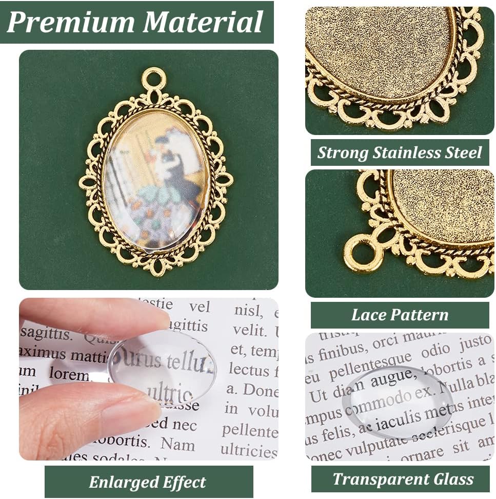 mm Glass Cabochon Dome Tiles / 7 Color Oval - 30 Sets / 25 x 18 / Set of 60