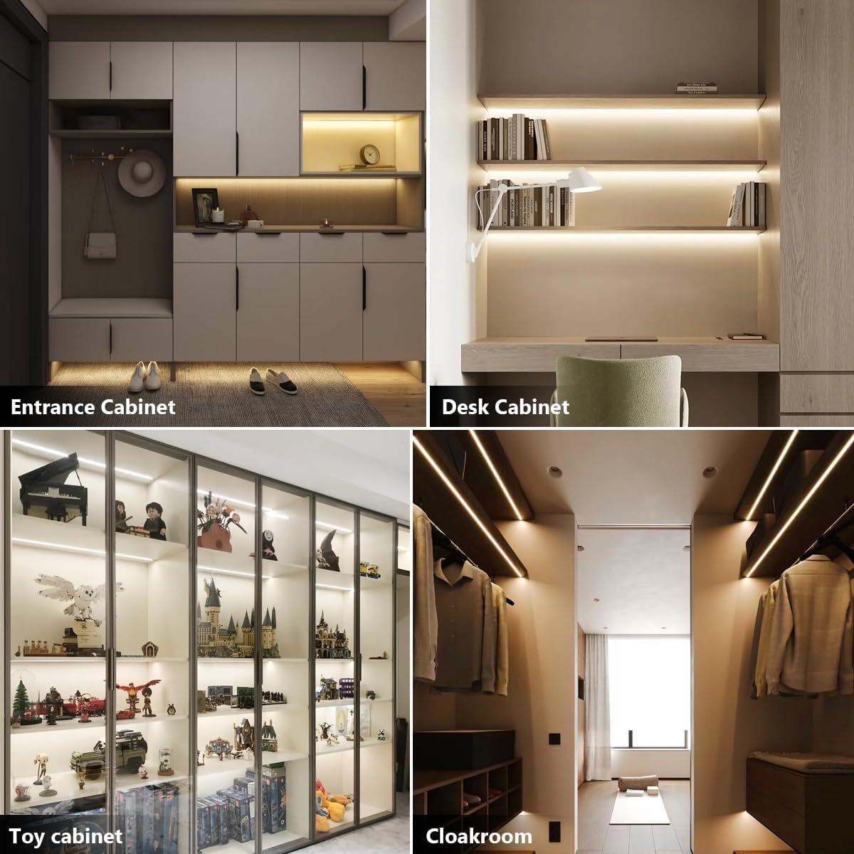Cabinet Light COB LED Strip Lights 6-in-1 Dimmable Touch Control | for Display Cabinets, Wardrobes, Kitchen, Wine
