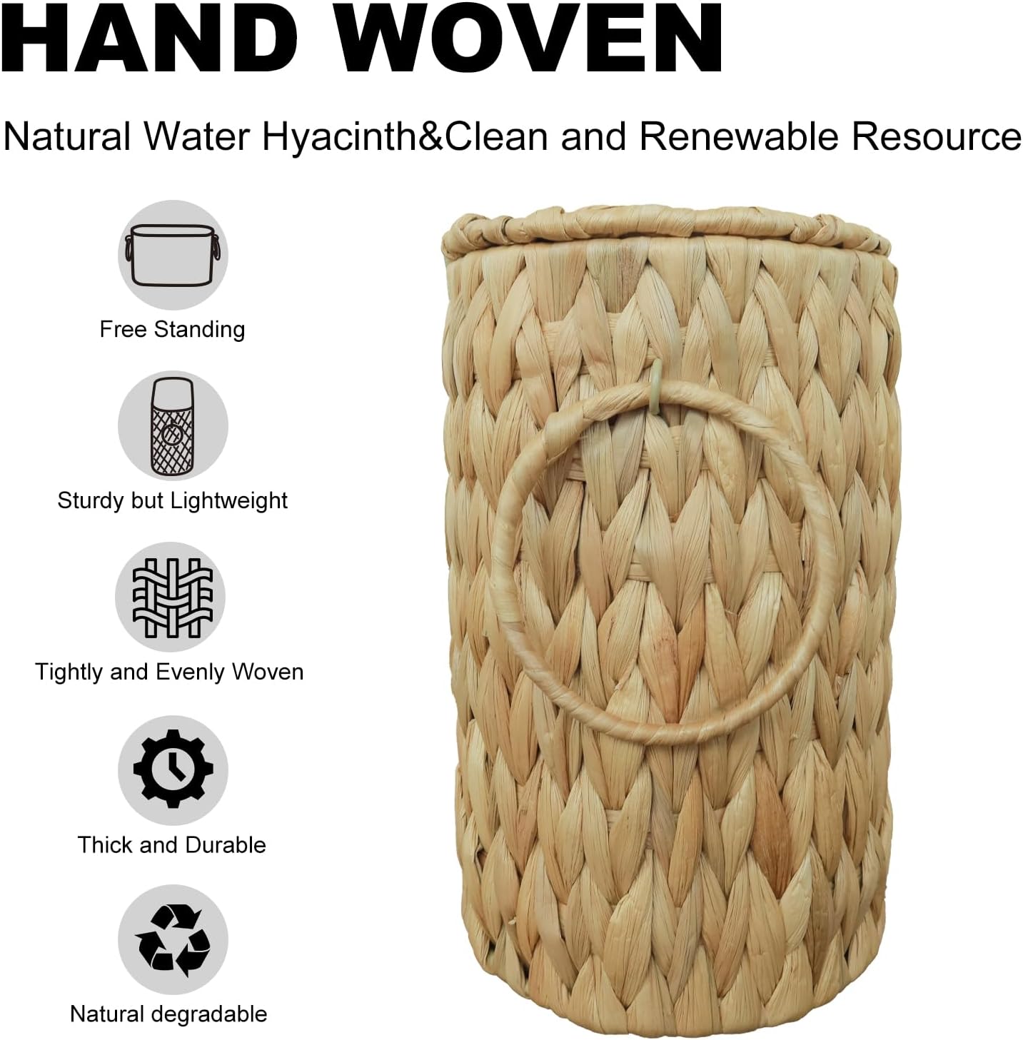 Wicker Basket / Toilet Paper Basket / Natural Hyacinth