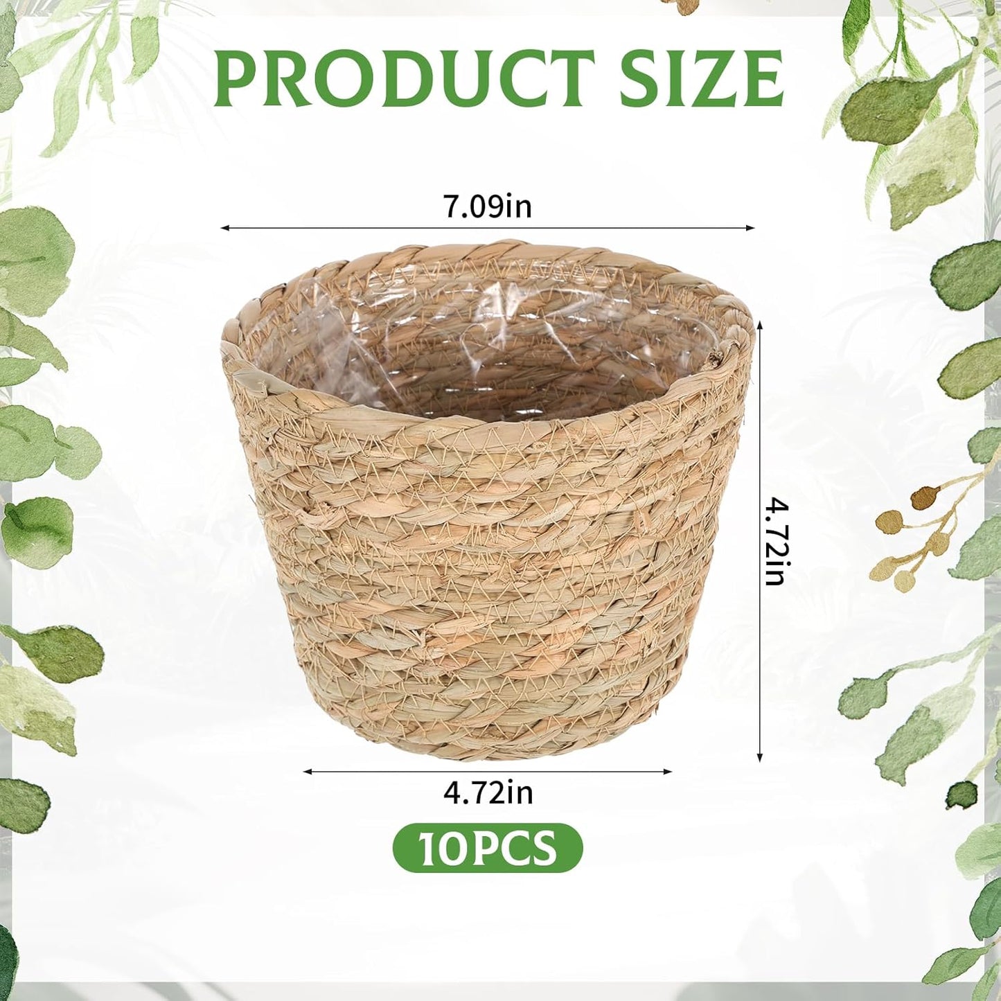 Wicker Flower Pots / Set of 10