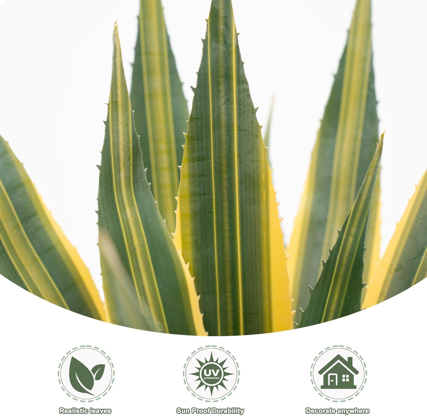 Artificial Agave Plants Outdoor / Set of 24
