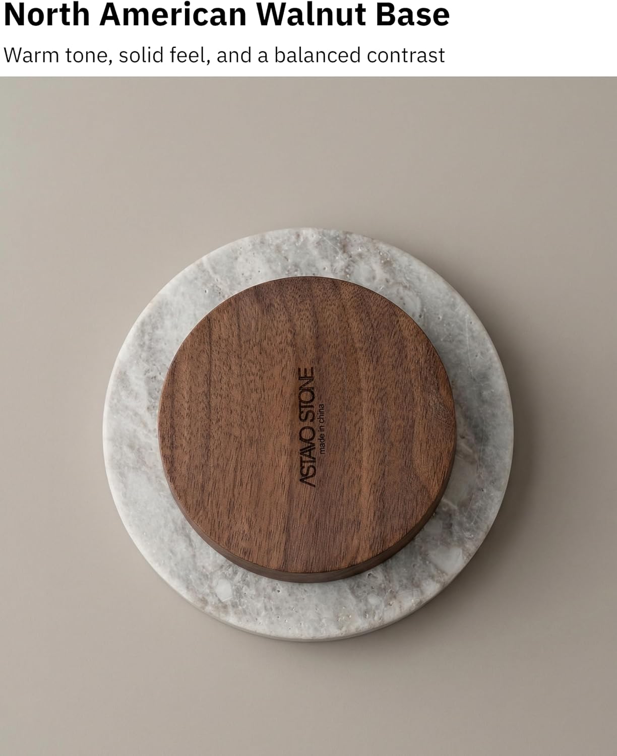 Pedestal Tray / Stone Wood Round Riser / Grey