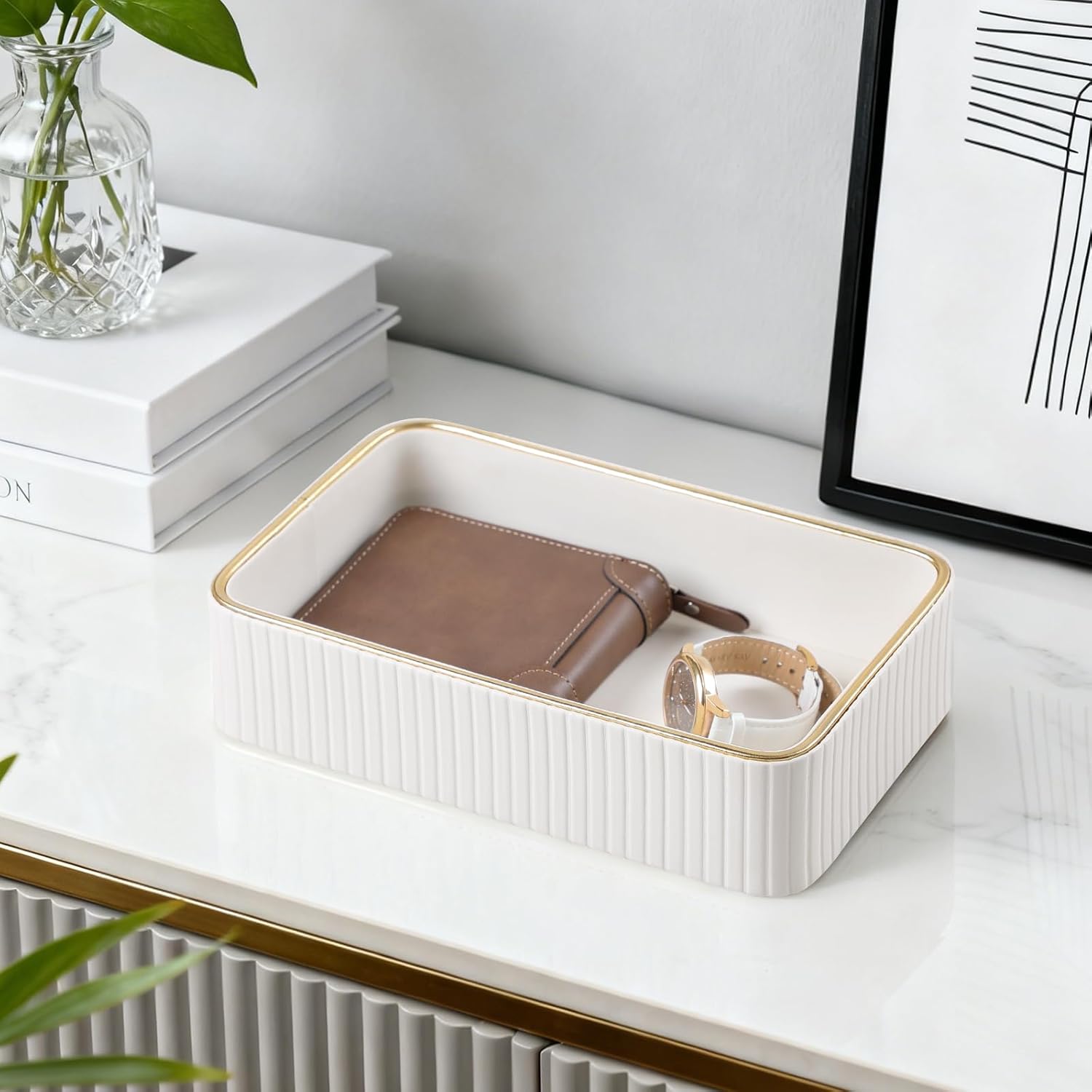 Desk Organizer Tray / Ivory / 9.5 x 6 x 2.2