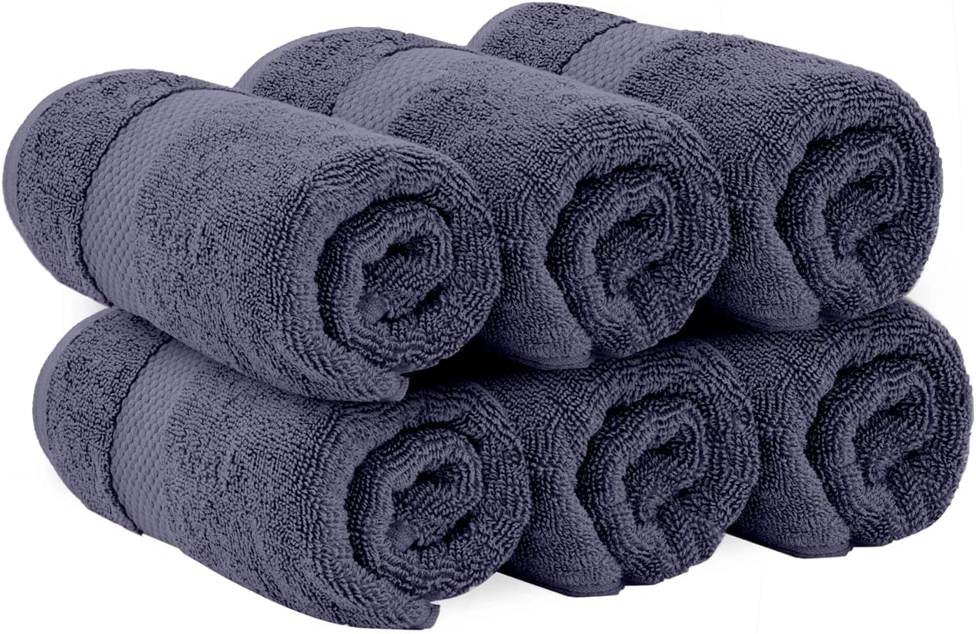White Classic Luxury Navy Blue Hand Towels - Soft 100% Turkish Cotton | Highly Absorbent Hotel spa Bathroom Towel