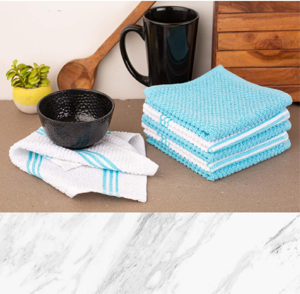 Lane Linen 16Pc Kitchen Towel Set - Heat Resistant Oven Mitts & Pot Holders, Reusable Dish Cloths, Absorbent Hand