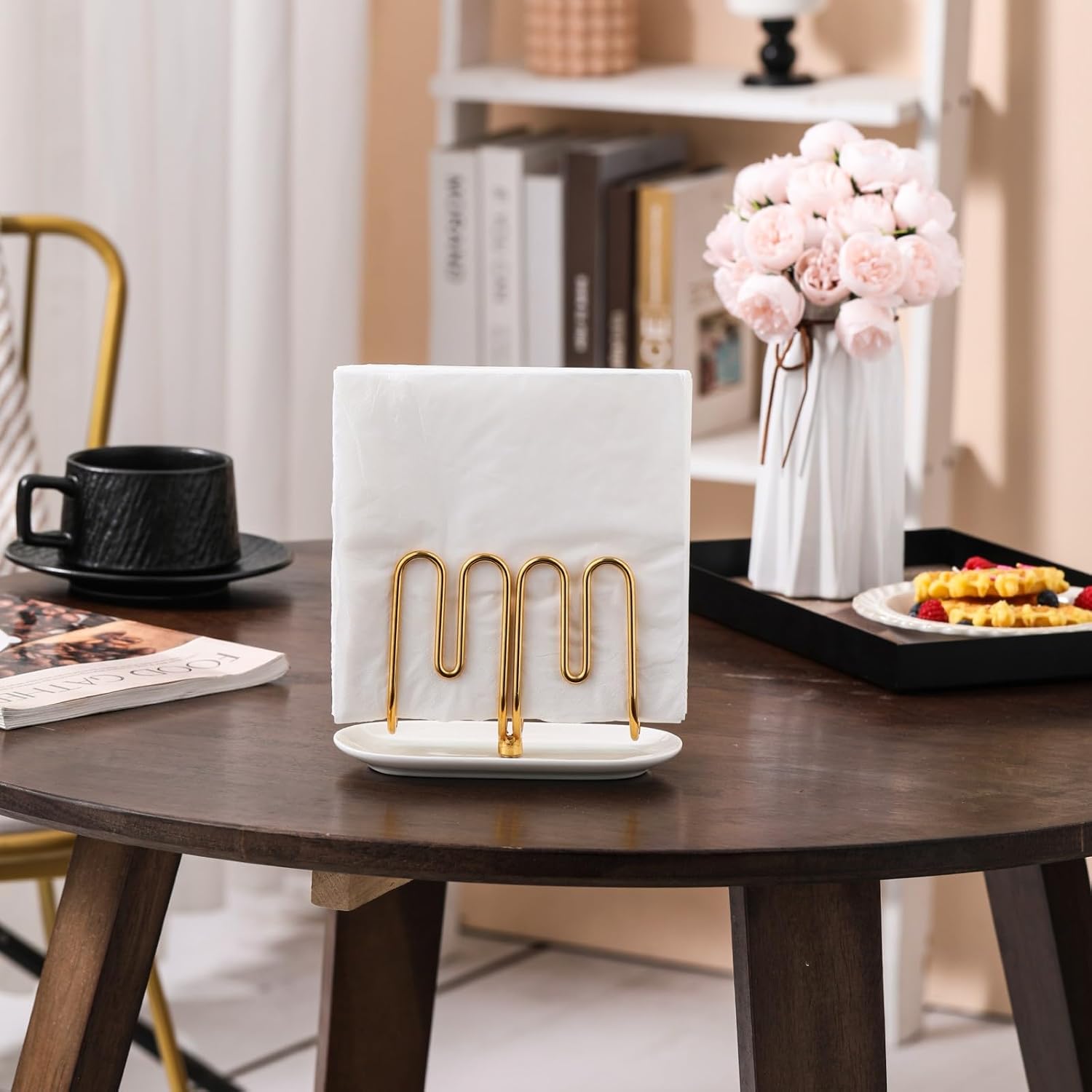 Modern Disposable Hand Guest Towel Holder / Gold