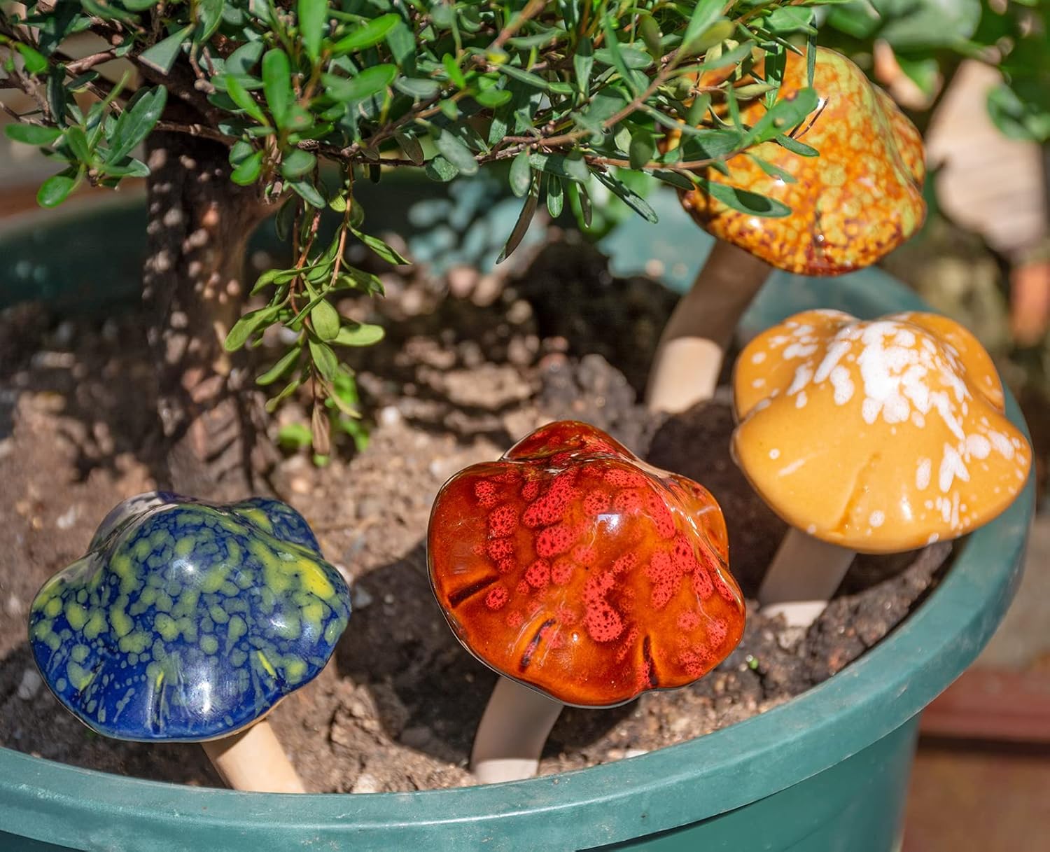 Ceramic Mushroom Garden Decor Pottery Ornament Figurine
