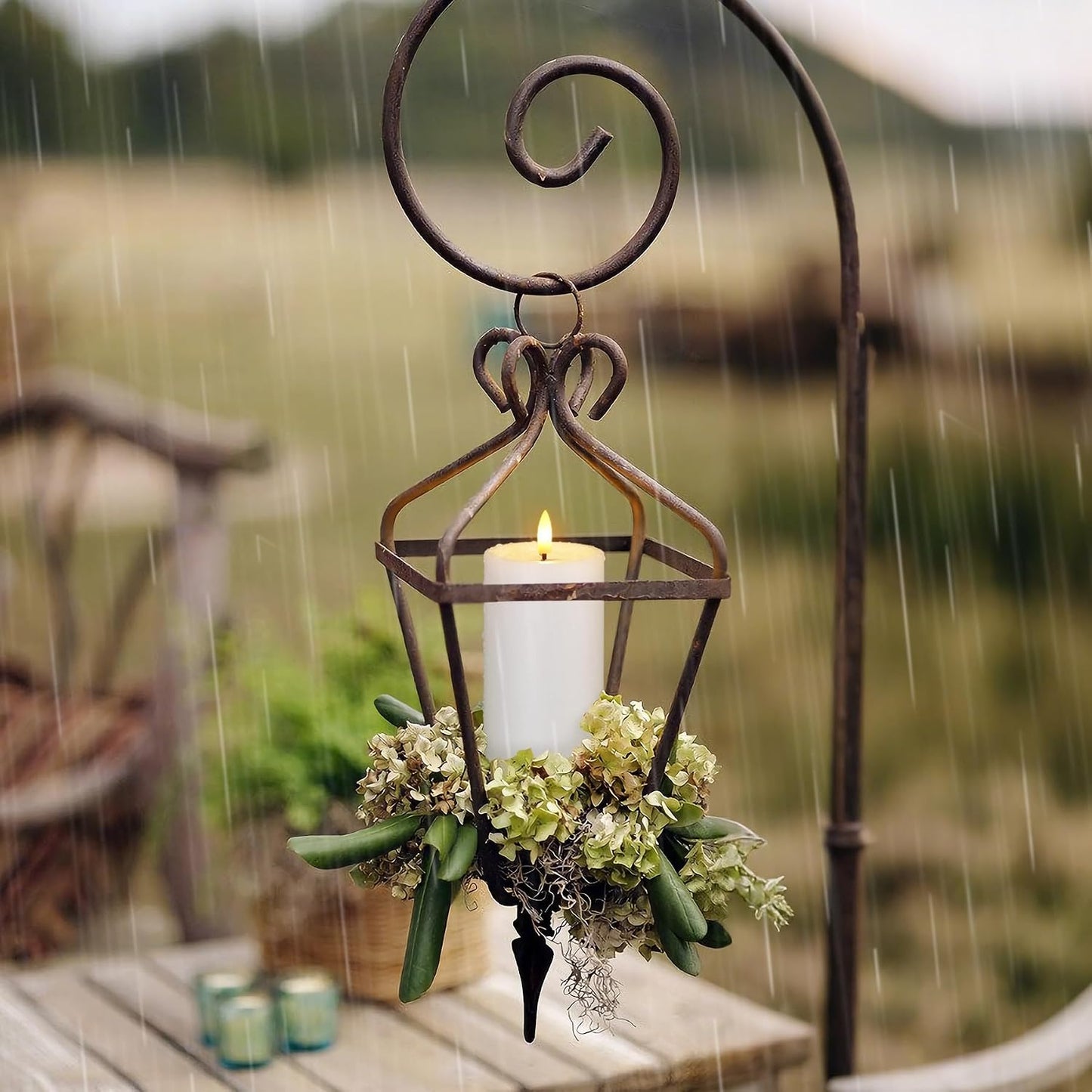 Outdoor 4pcs Flameless Waterproof Candles with Handy Remote Control, Cycle Timer Battery Operated Candle Grease Effect