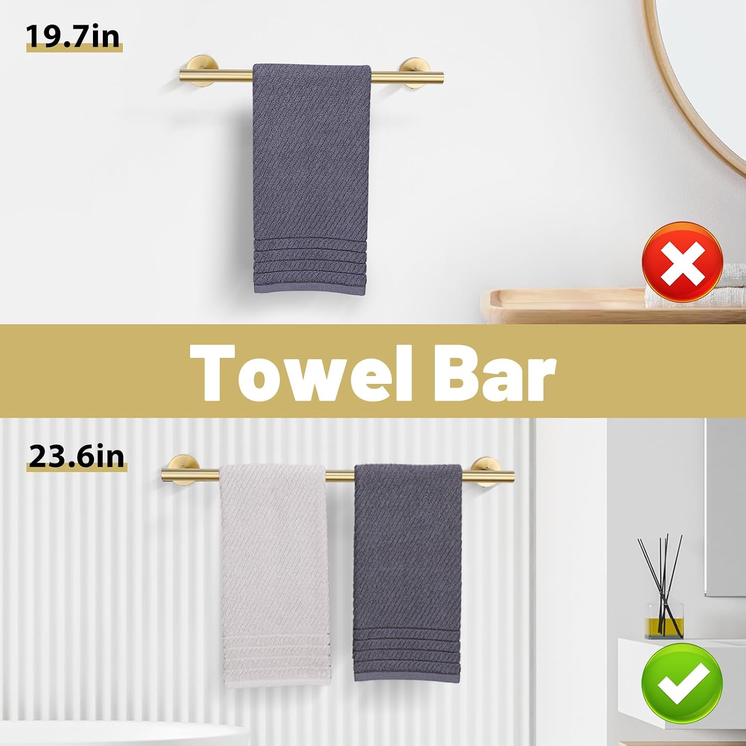 Brushed Gold Towel Bar Set 10 Pieces Bathroom Hardware Accessories Set Towel Rack Set for Bathroom SUS304 Stainless