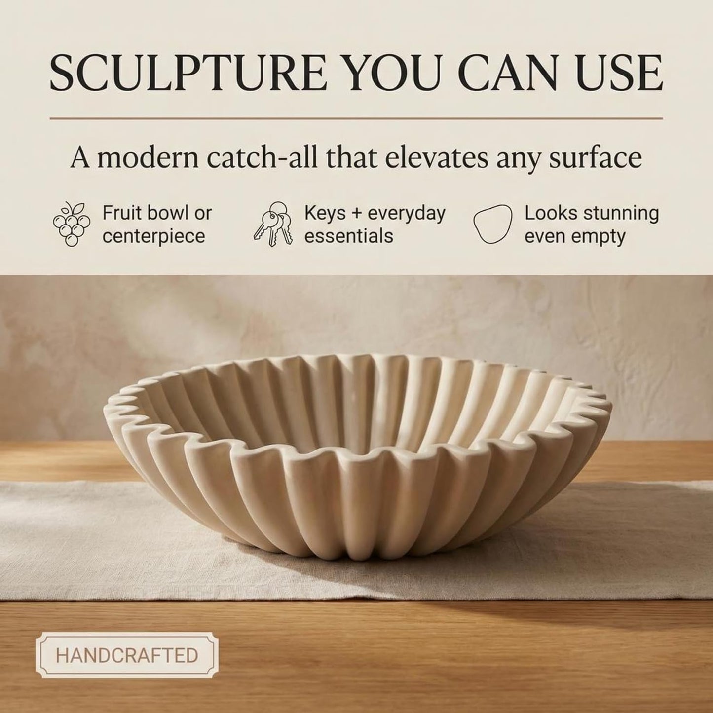 Organic Modern Home Decor Bowl / Gray