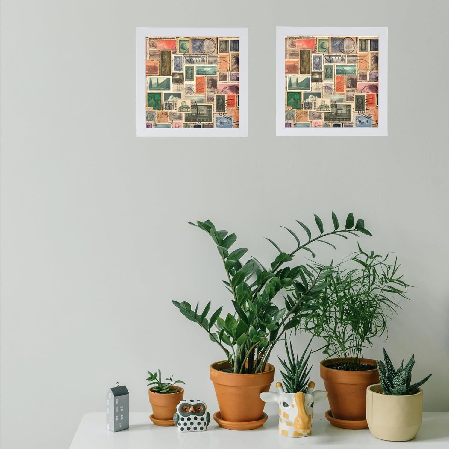 Muzilife 8x8 Shadow Box 3D Picture Frames, Wood, Real Glass, White, 3 Pack | FSC-Certified MDF | With Stand | Tabletop