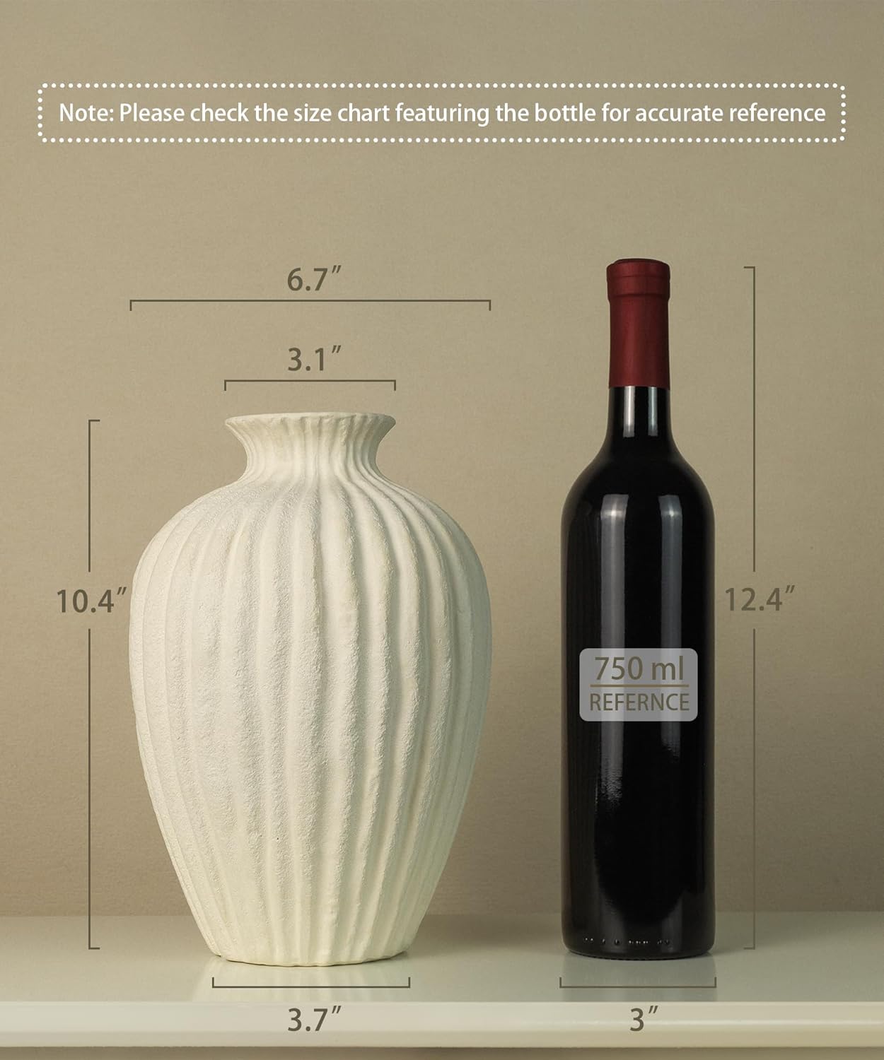 Handmade Ceramic Decorative Vase / Large / White