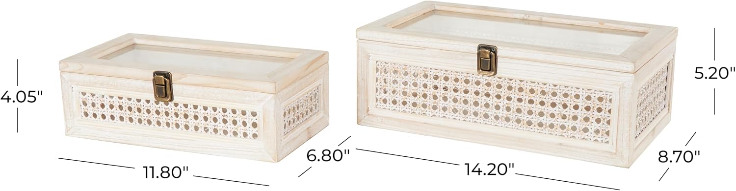 Metal Handmade Decorative Box Woven Storage Decorative Keepsake Boxes / Cream / 14", 12"W