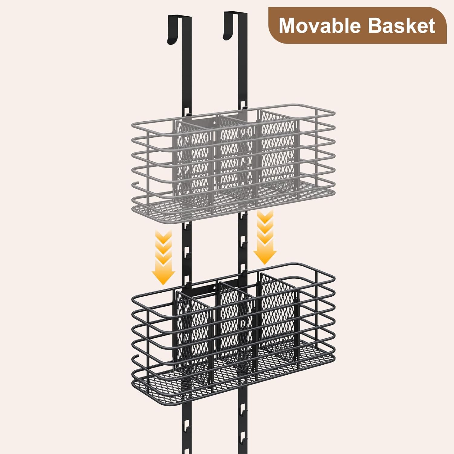 Yuyetuyo 7-Tier Over The Door Organizer, Shower Caddy Hanging &Wall Mounted Hair Tool Organizer/Hair Dryer Holder