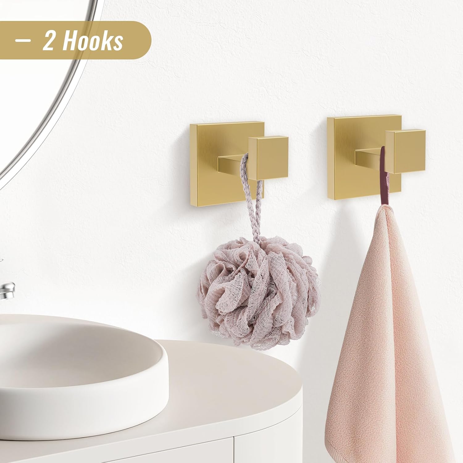 YACVCL Brushed Gold Bathroom Hardware Accessorie Set 23.6 Inch Towel Bar Set 5-Pieces Towel Rack&Holder Set for