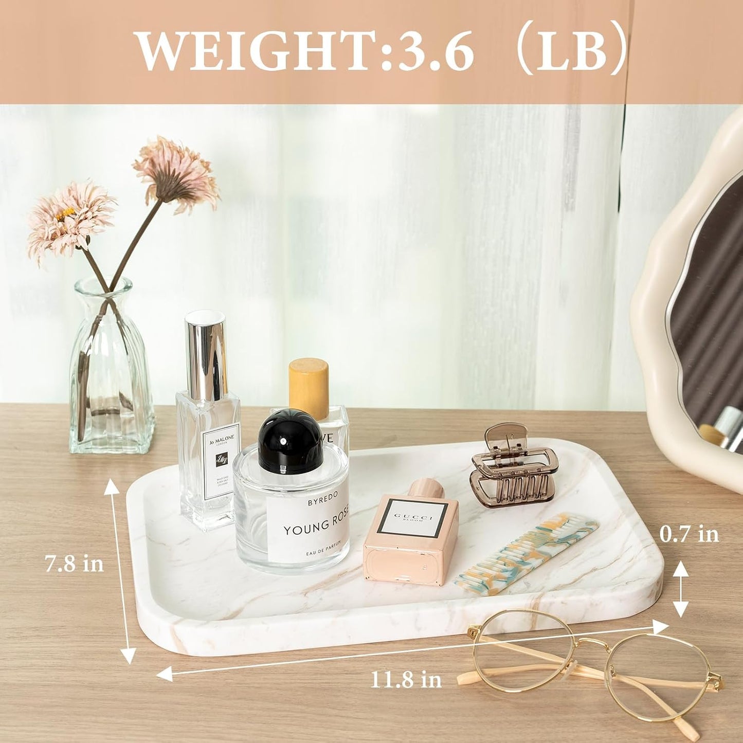 Marble Vanity Tray / Greece-white