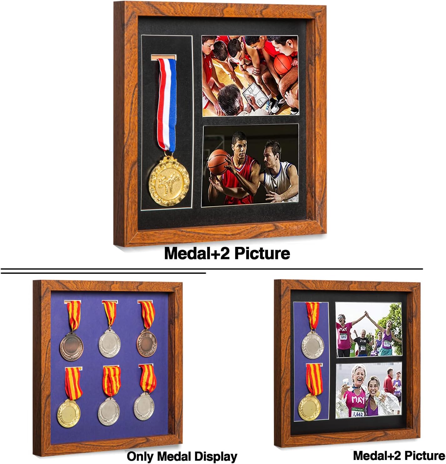 IHEIPYE Medal Display Shadow Box - Single Medal Display case - Perfect Medal Display for Runners, Marathon, Race