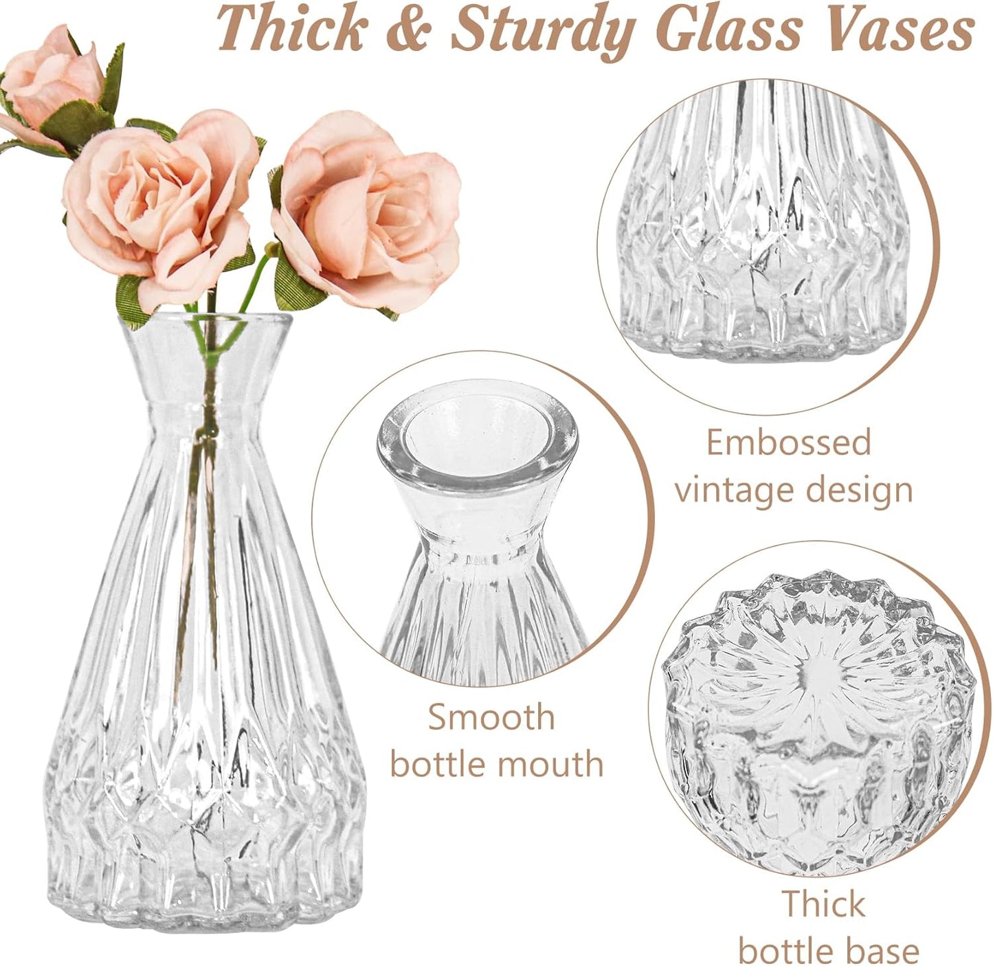 Glass Bud Vases / Clear / Set of 40