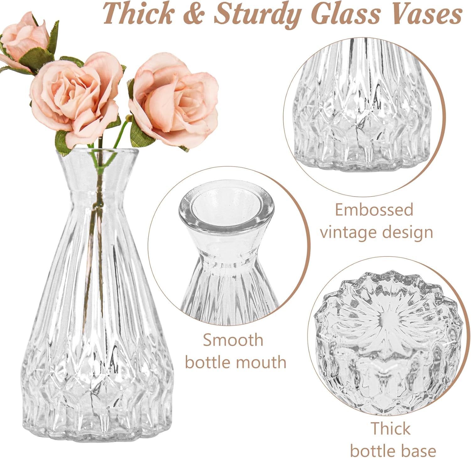 Glass Bud Vases / Clear / Set of 40