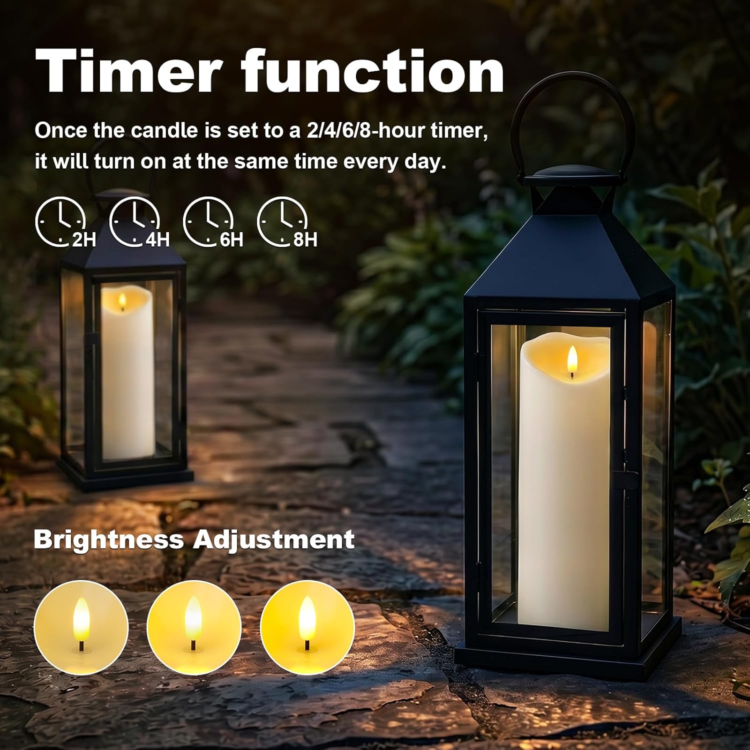 Amagic 4” x 12” Large Outdoor Candles with Timer Waterproof, Flickering Flameless Candles Battery Operated with Remote