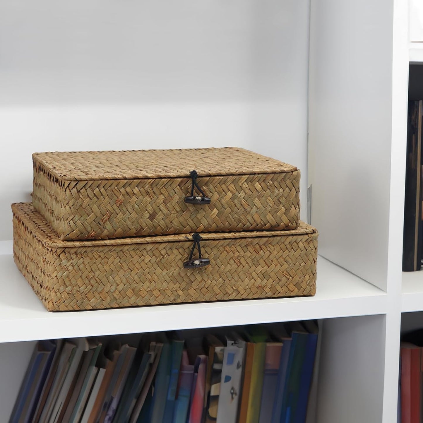 Wicker Basket / Woven Basket for Storage / Seagrass / Small+large / Set of 2
