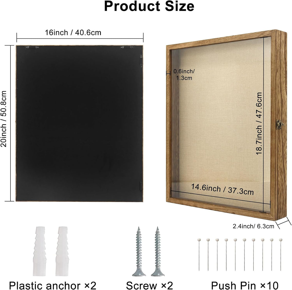 Large Shadow Box Frame 16x20 Display Case, Wood Wedding Bouquet Memory Box | Hinged Front Open Door with Tempered