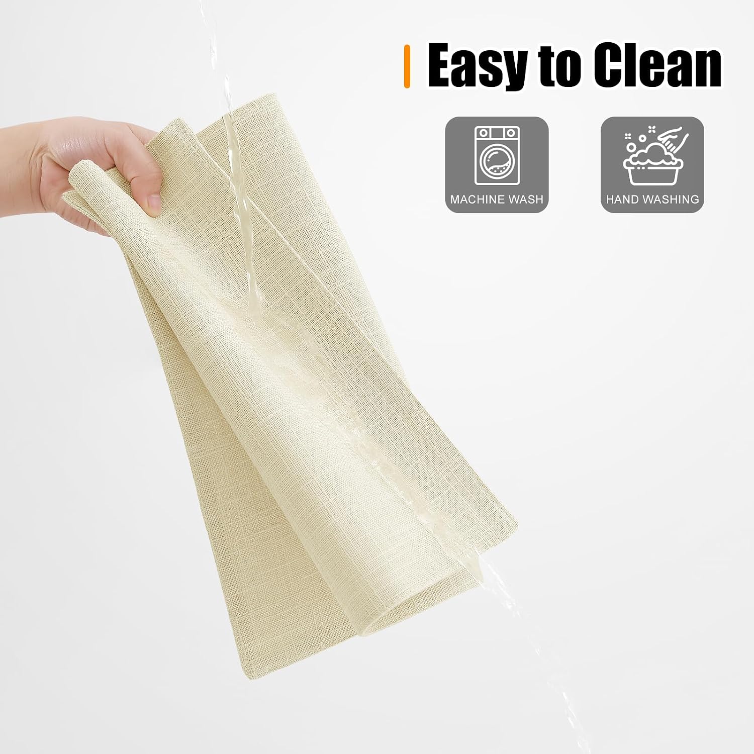 Homaxy Cloths Placemats for Dining Table Set of 6, 13" x 19", Cream | Heat Resistant, Washable, Cotton Linen Blend