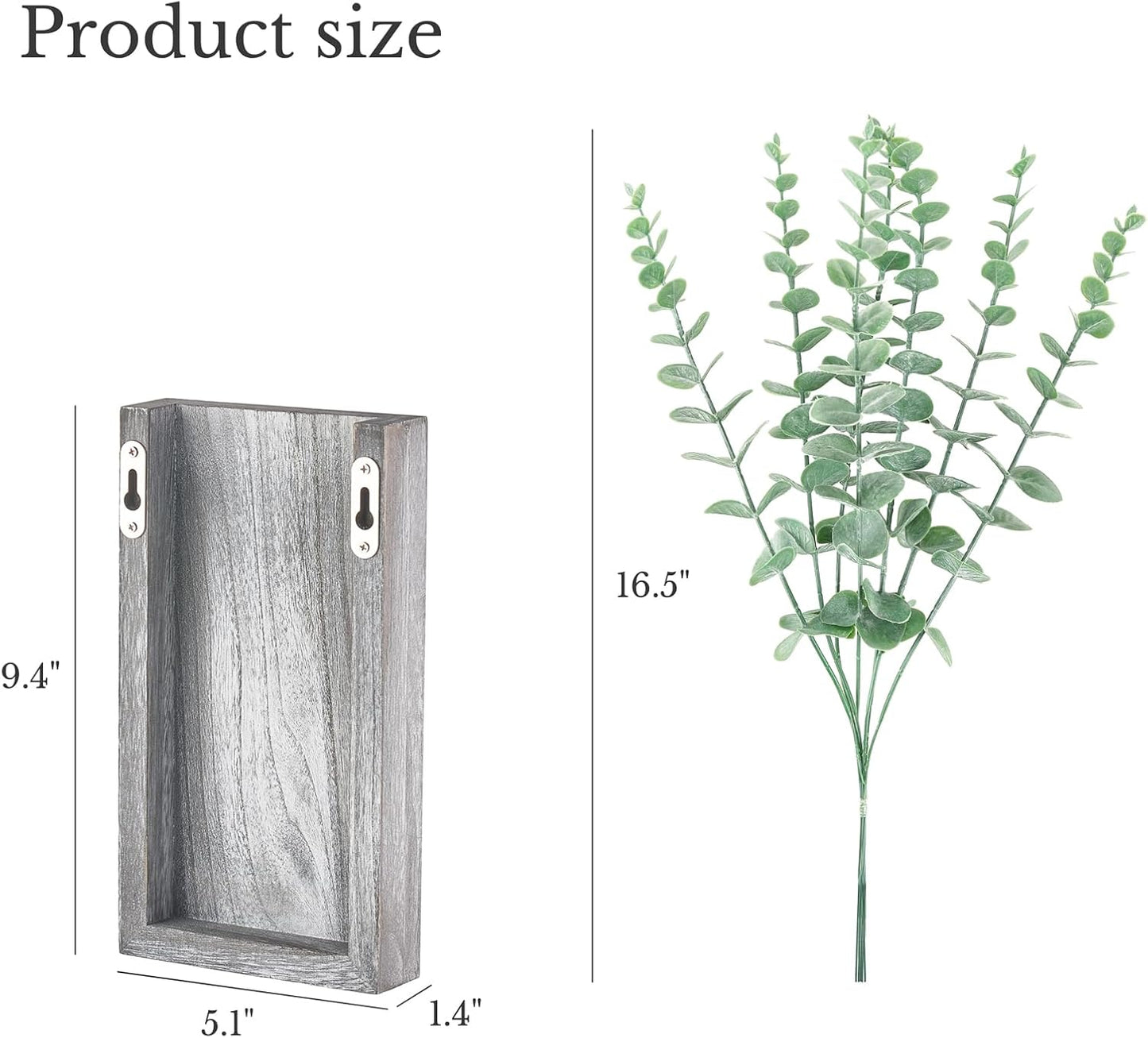 Wood Wall Planter Vase / Gray / Medium / Set of 2