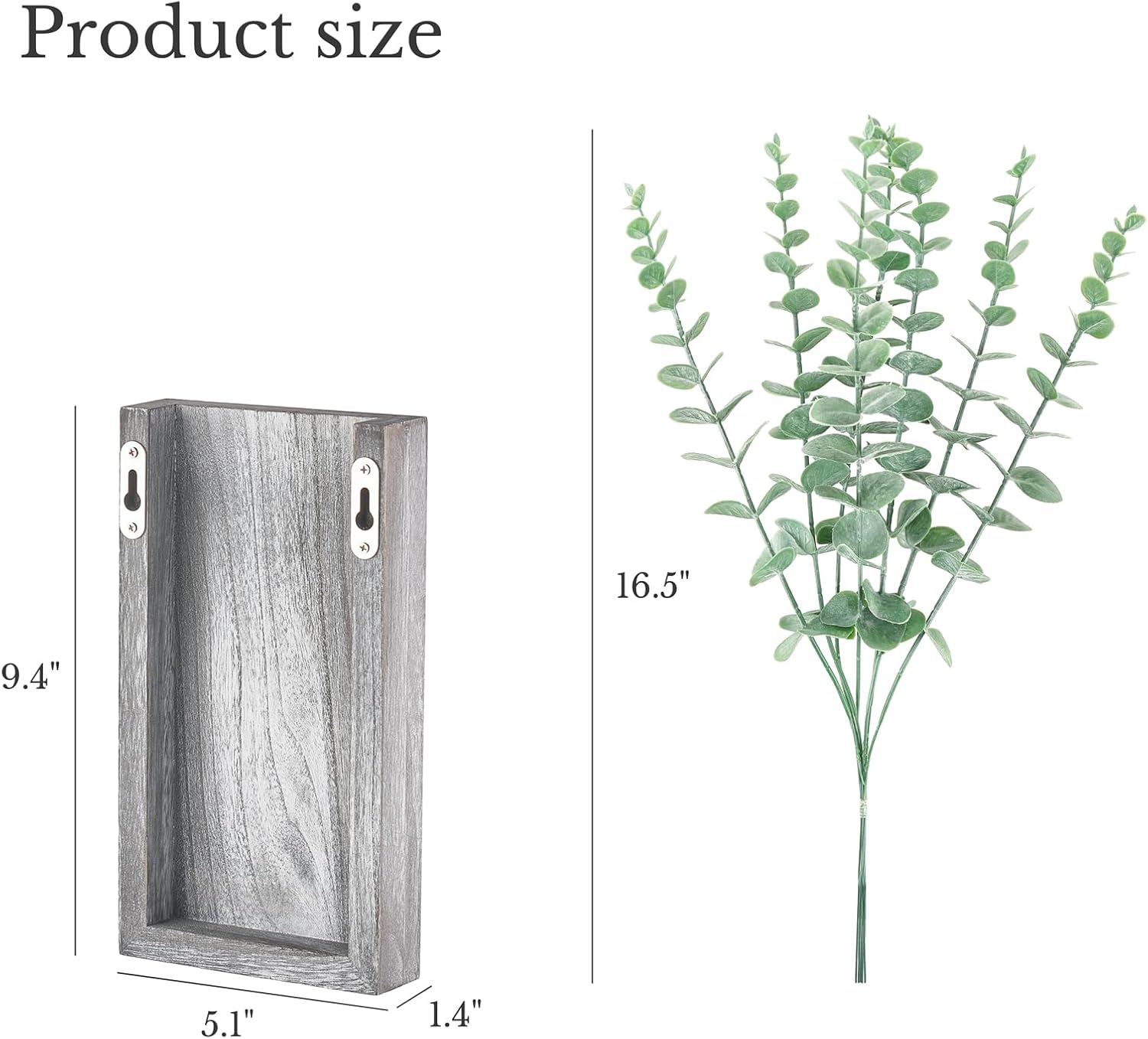 Wood Wall Planter Vase / Gray / Medium / Set of 2