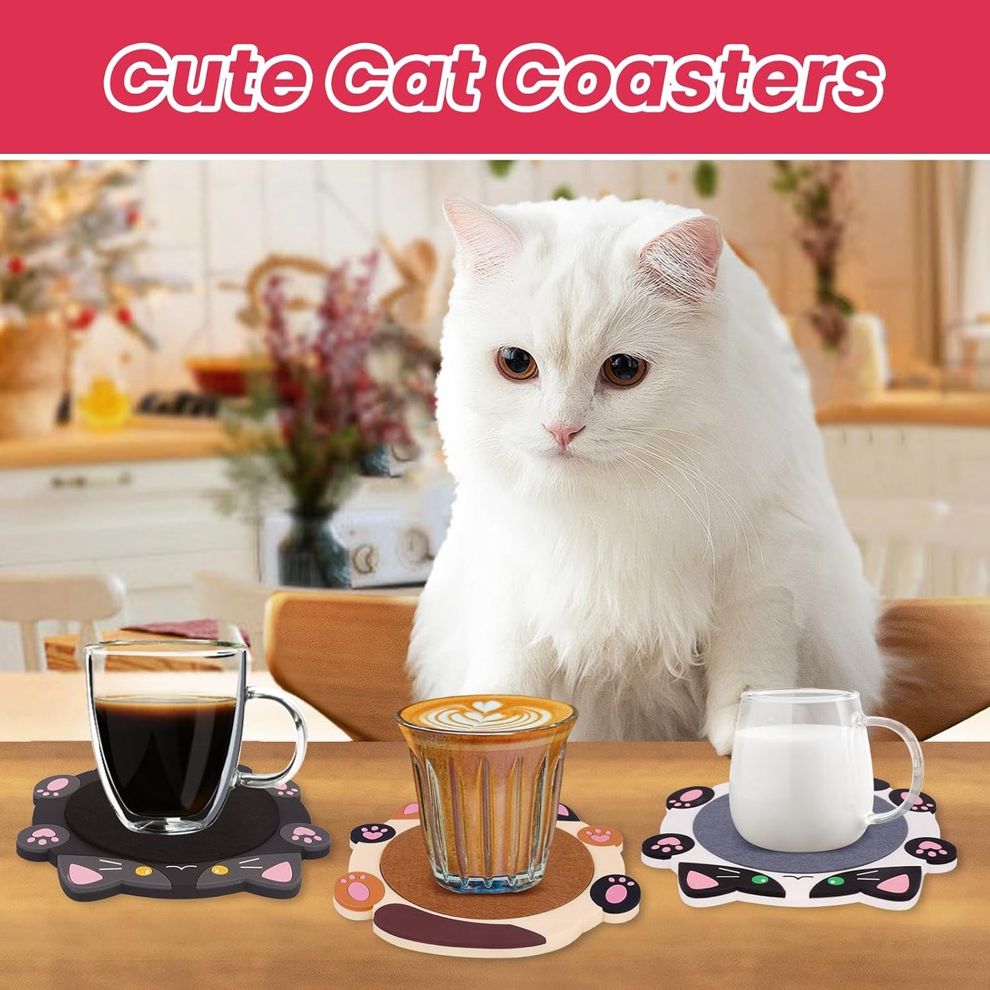 Coasters for Drinks / Cat / Set of 4