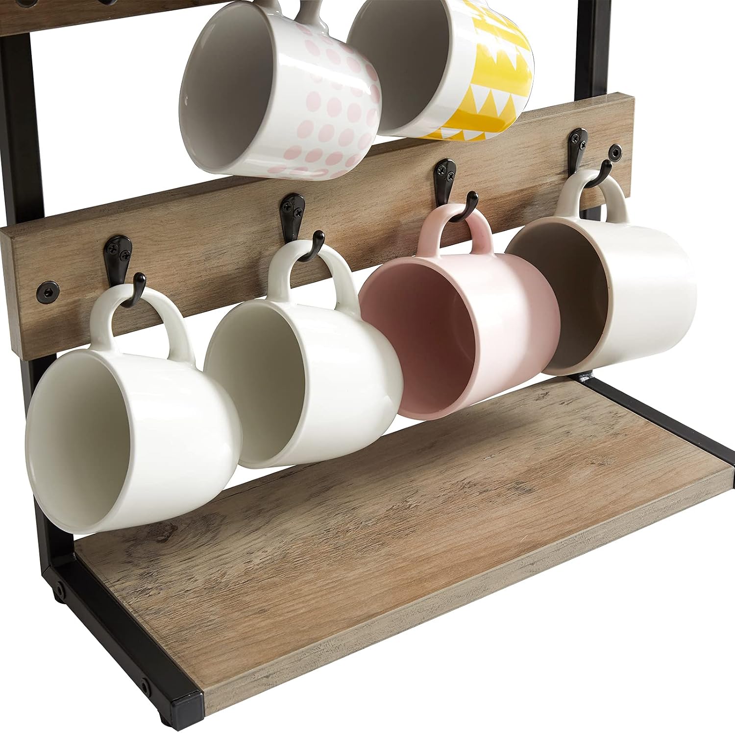 IBUYKE Countertop Mug Tree,Coffee Mug Cup Holder,Greige TBJ002Y | Coffee Cup Holder Mug Display Organizer Mug Holders