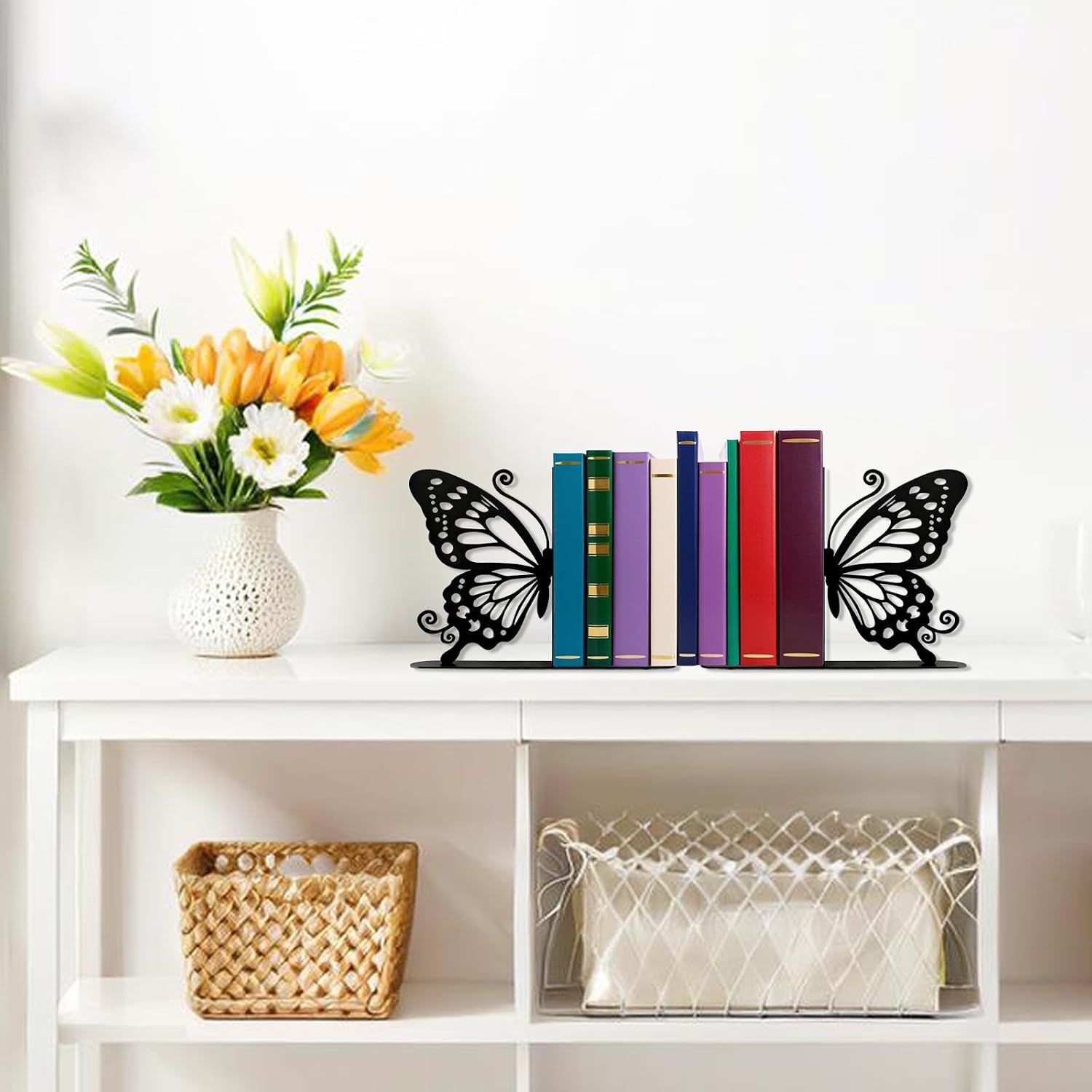 Metal Bookends Book Ends / Butterfly