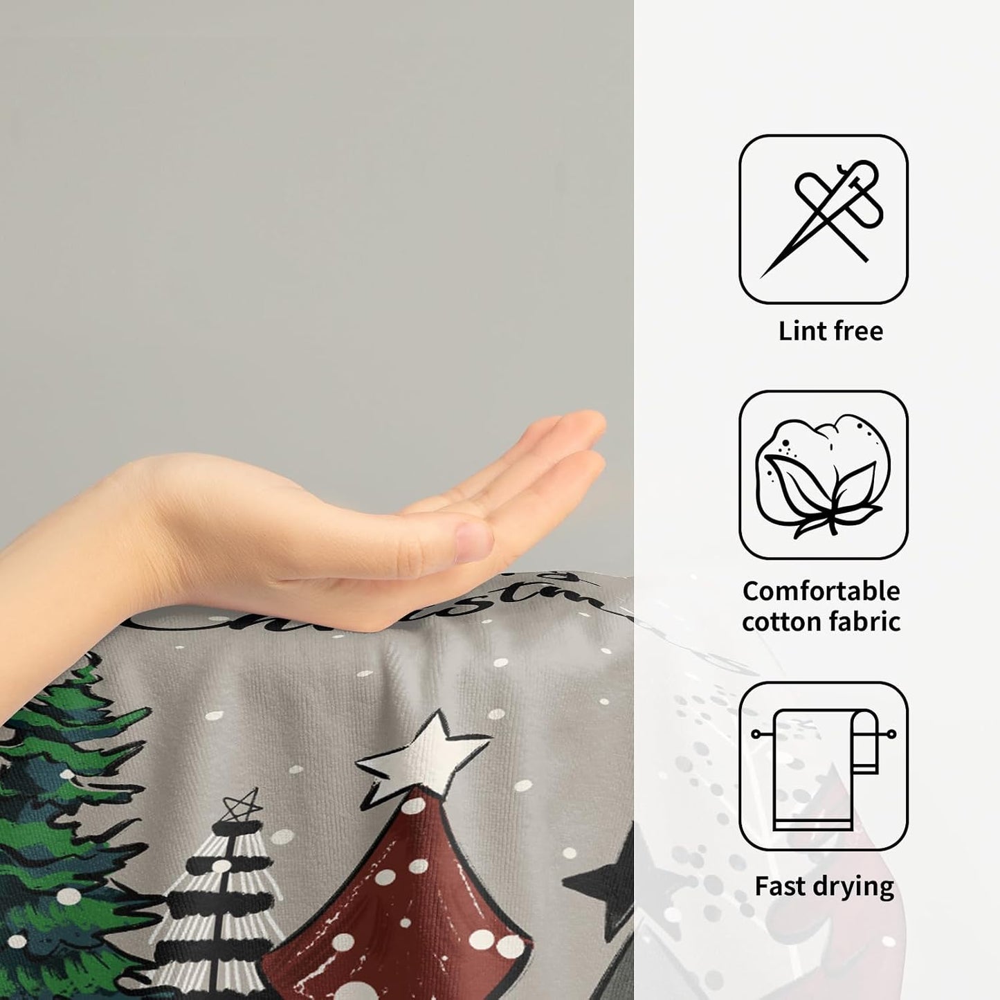 Giwawa Christmas Trees Hand Towels Set of 2 Winter Holiday Bath Towel Soft Kitchen Dish Towels Decorative Bathroom