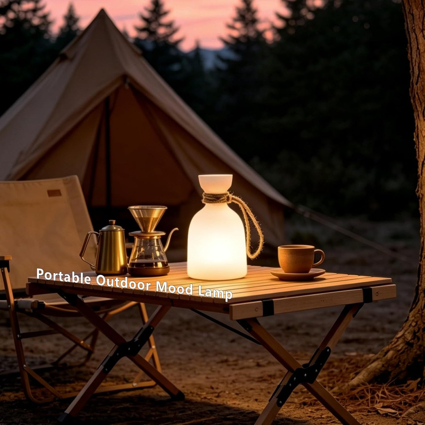 uuffoo 2 Pack Portable Led Lamp Waterproof, Led Camping Lantern Light with Handle, Rechargeable Night Lights with