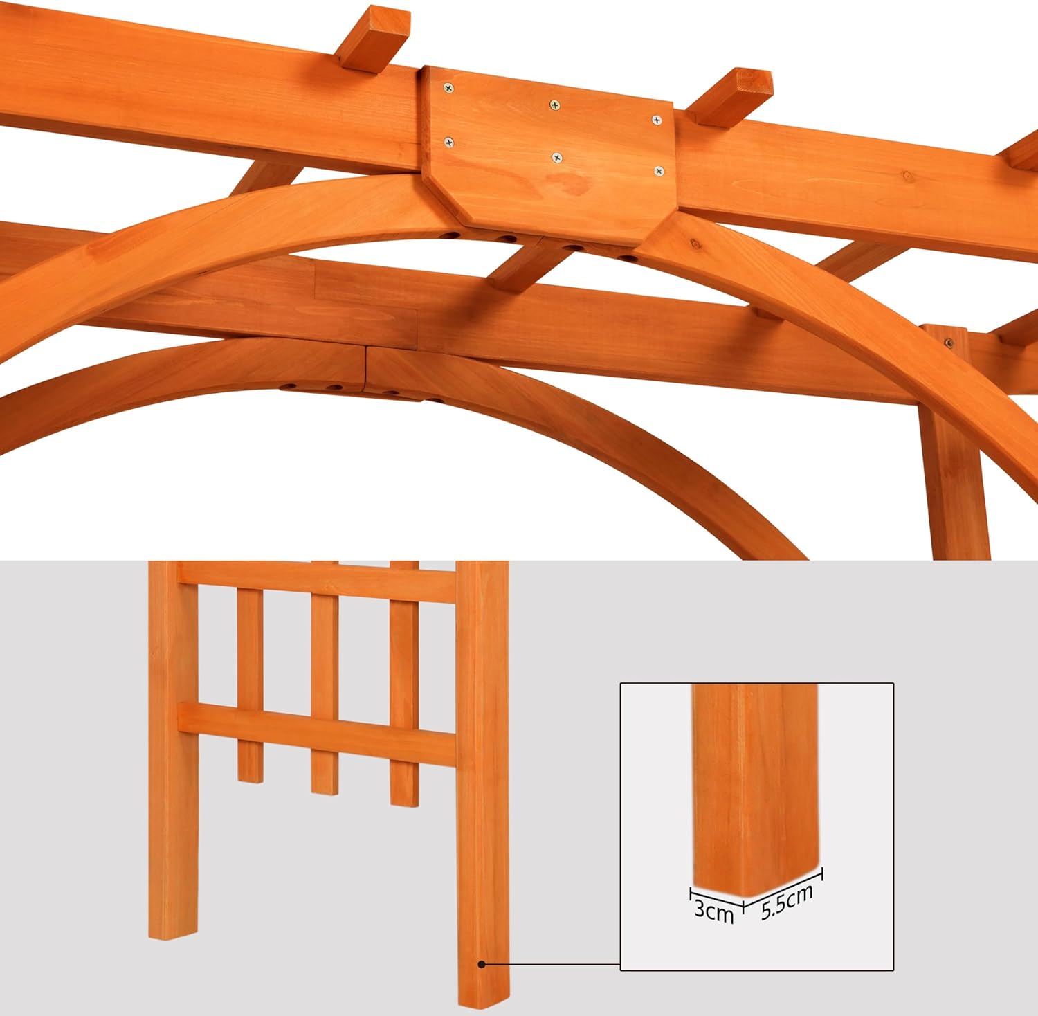 Yaheetech 7FT Wooden Arch Arbor, Wood Trellis for Climbing Plants Outdoor | Garden Arbor Backdrop Stand for Ceremony