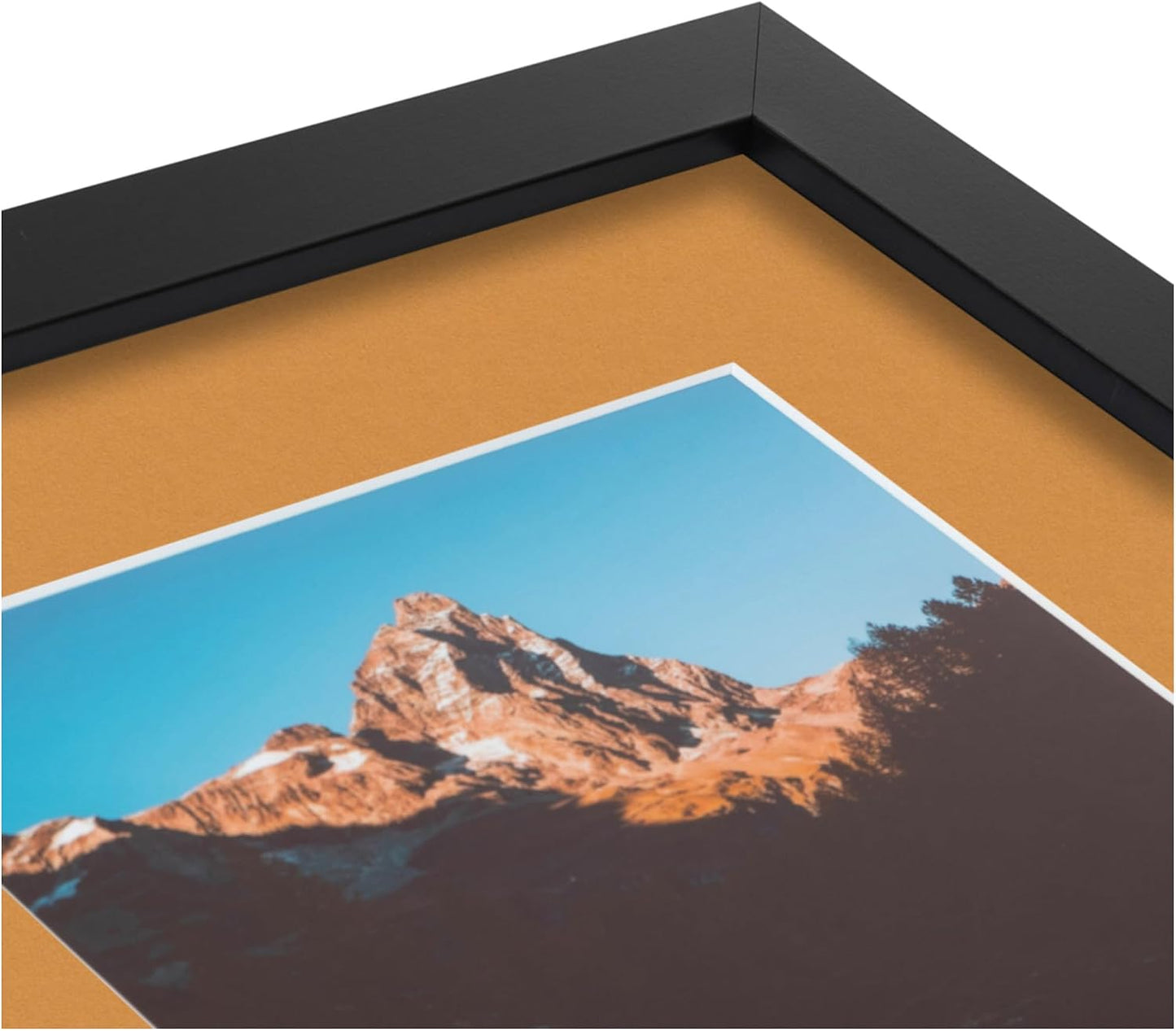 ArtToFrames Collage Picture Frame 3 Opening 3-5x7 Photo Frame | Made in USA | Black Frame Amber and Black Mats | Wall